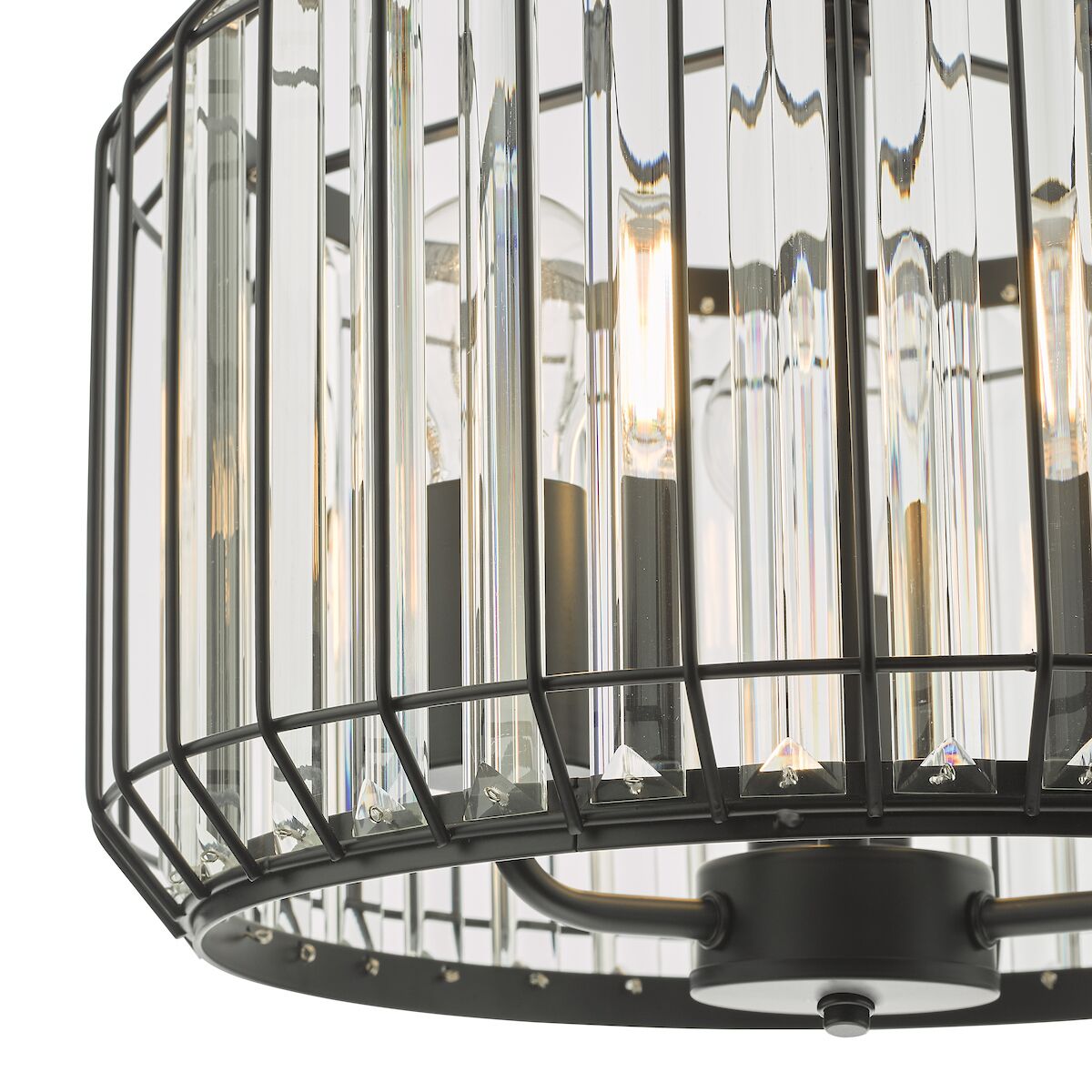 Naeva 3 Light Pendant Satin Black Crystal<br>Matt Black - Image 4
