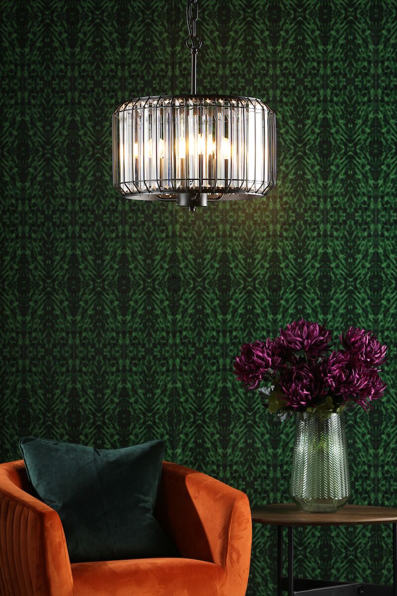 Naeva 3 Light Pendant Satin Black Crystal<br>Matt Black - Image 5