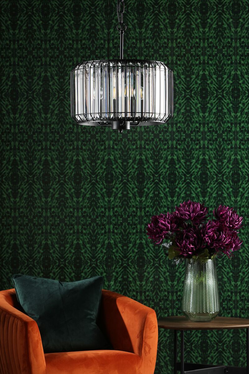 Naeva 3 Light Pendant Satin Black Crystal<br>Matt Black - Image 6