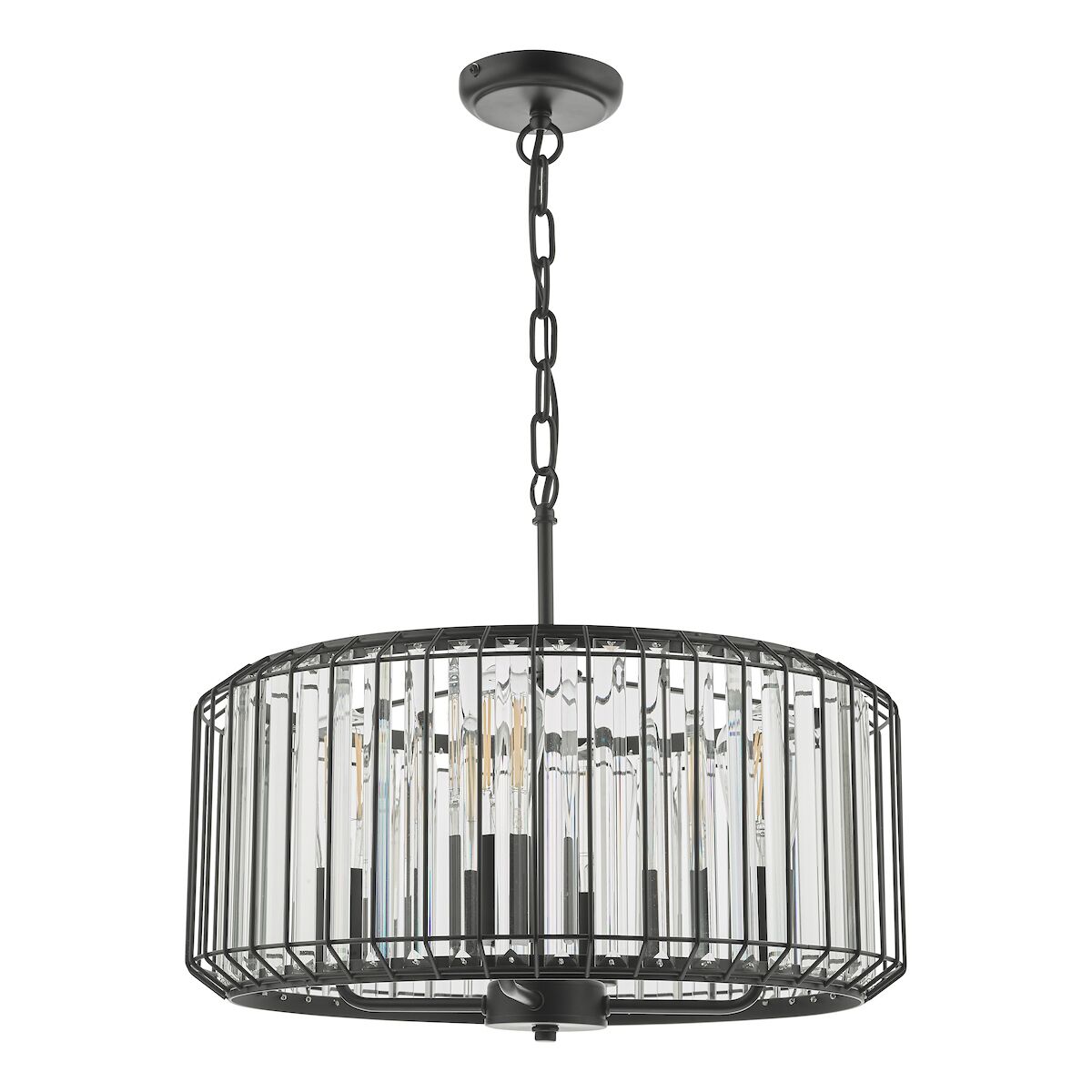 Naeva 4 Light Pendant Satin Black Crystal<br>Matt Black - Image 2