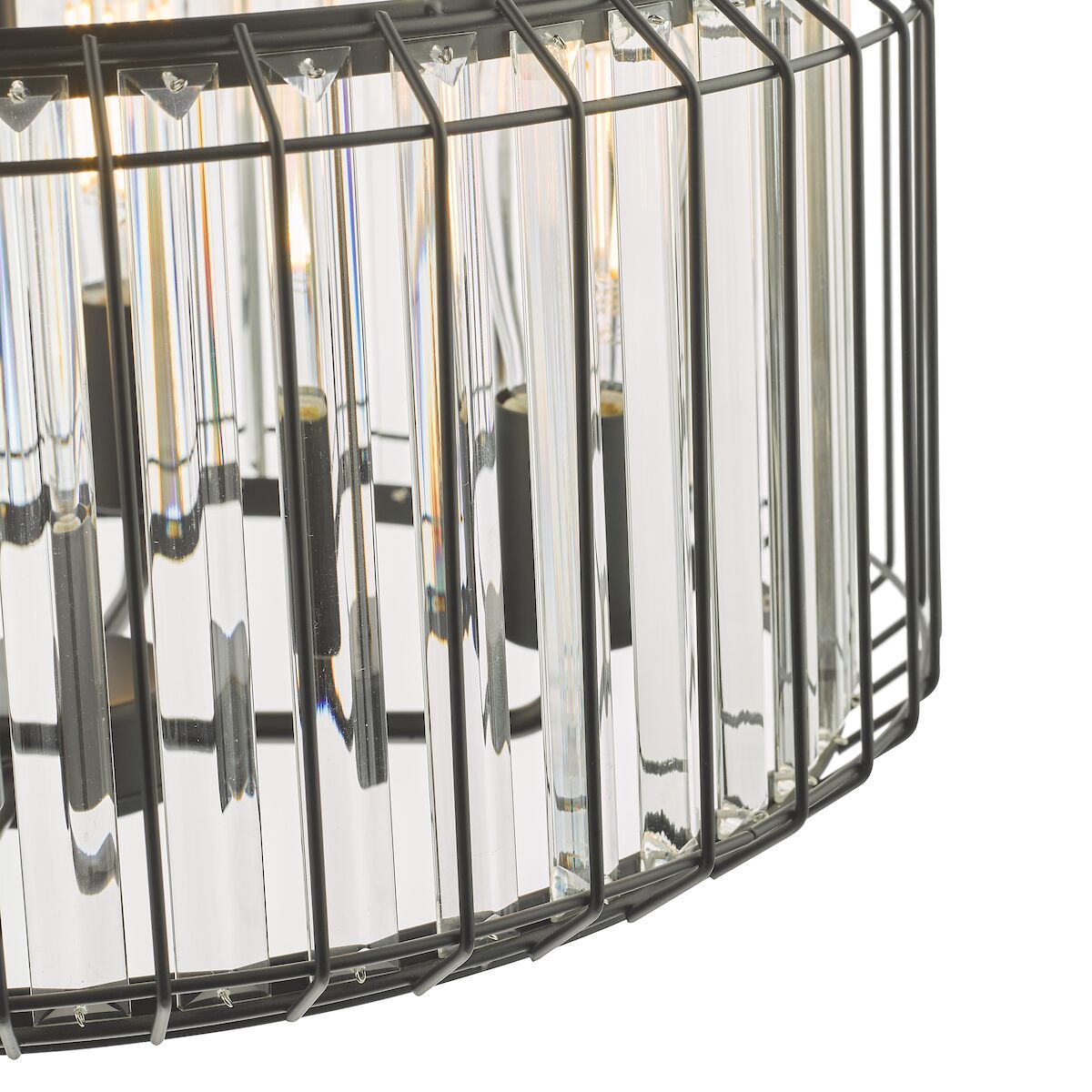 Naeva 4 Light Pendant Satin Black Crystal<br>Matt Black - Image 4