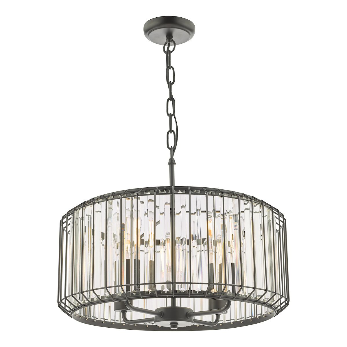 Naeva 4 Light Pendant Satin Black Crystal<br>Matt Black - Image 5