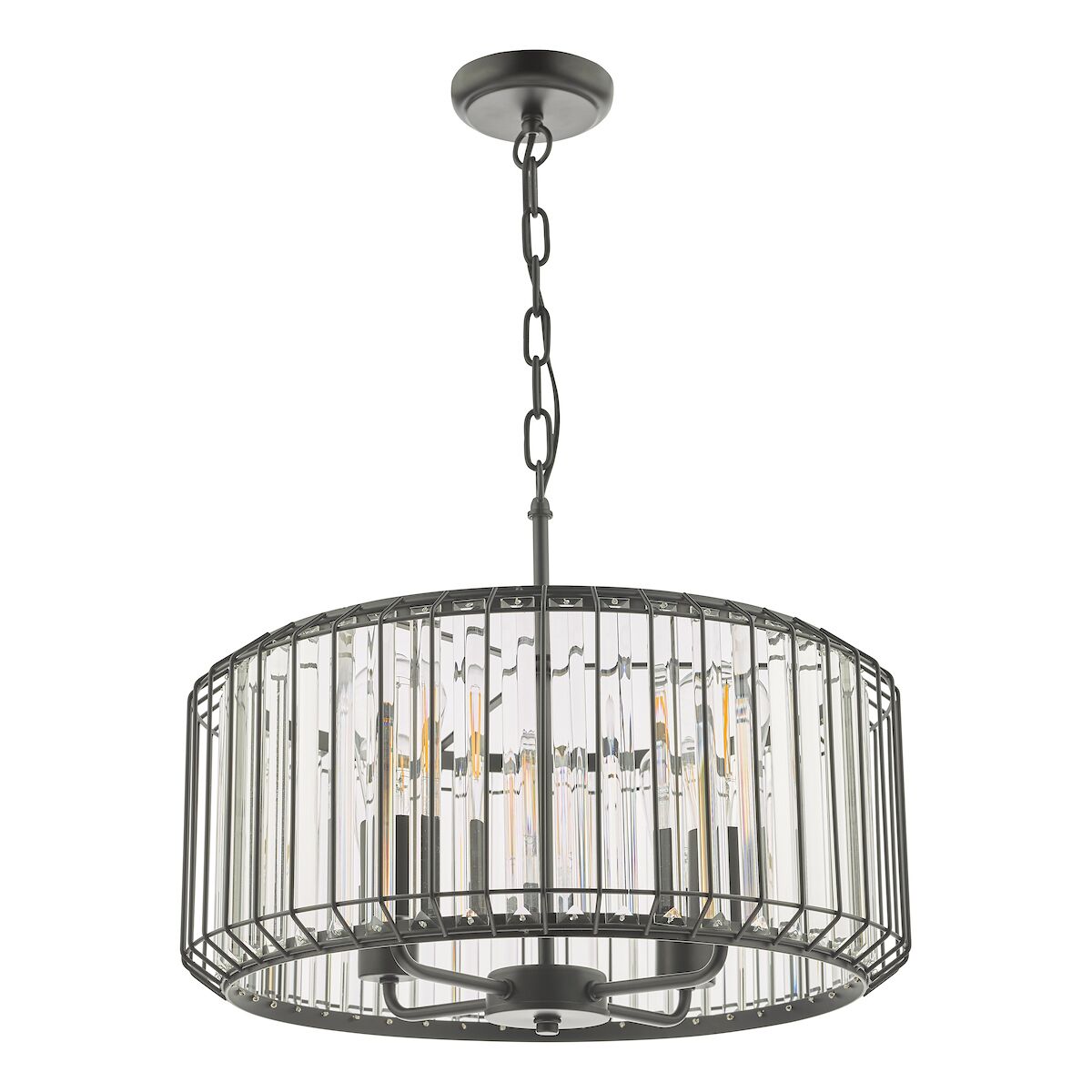 Naeva 4 Light Pendant Satin Black Crystal<br>Matt Black - Image 6