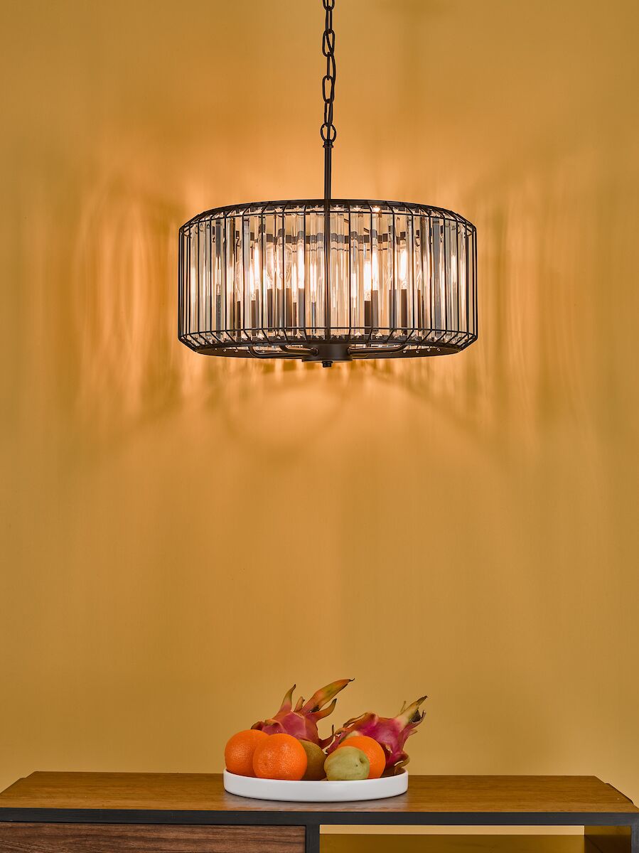 Naeva 4 Light Pendant Satin Black Crystal<br>Matt Black - Image 8