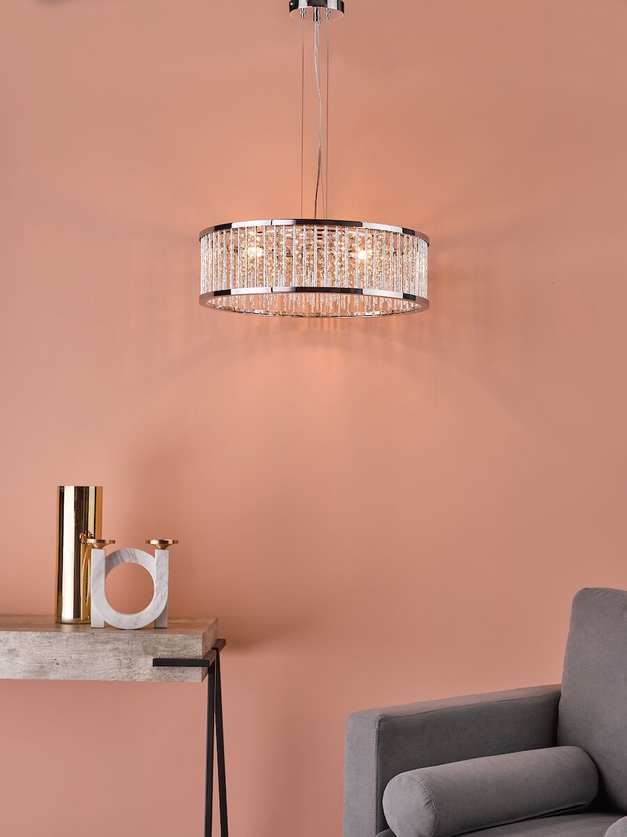Nantes 5 Light Pendant Polished Chrome Aluminium<br>Polished Chrome - Image 6
