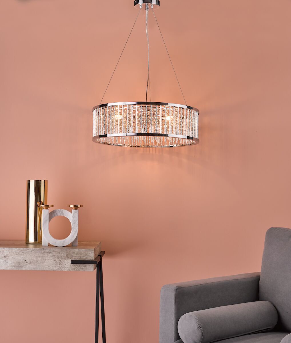 Nantes 5 Light Pendant Polished Chrome Aluminium<br>Polished Chrome - Image 7