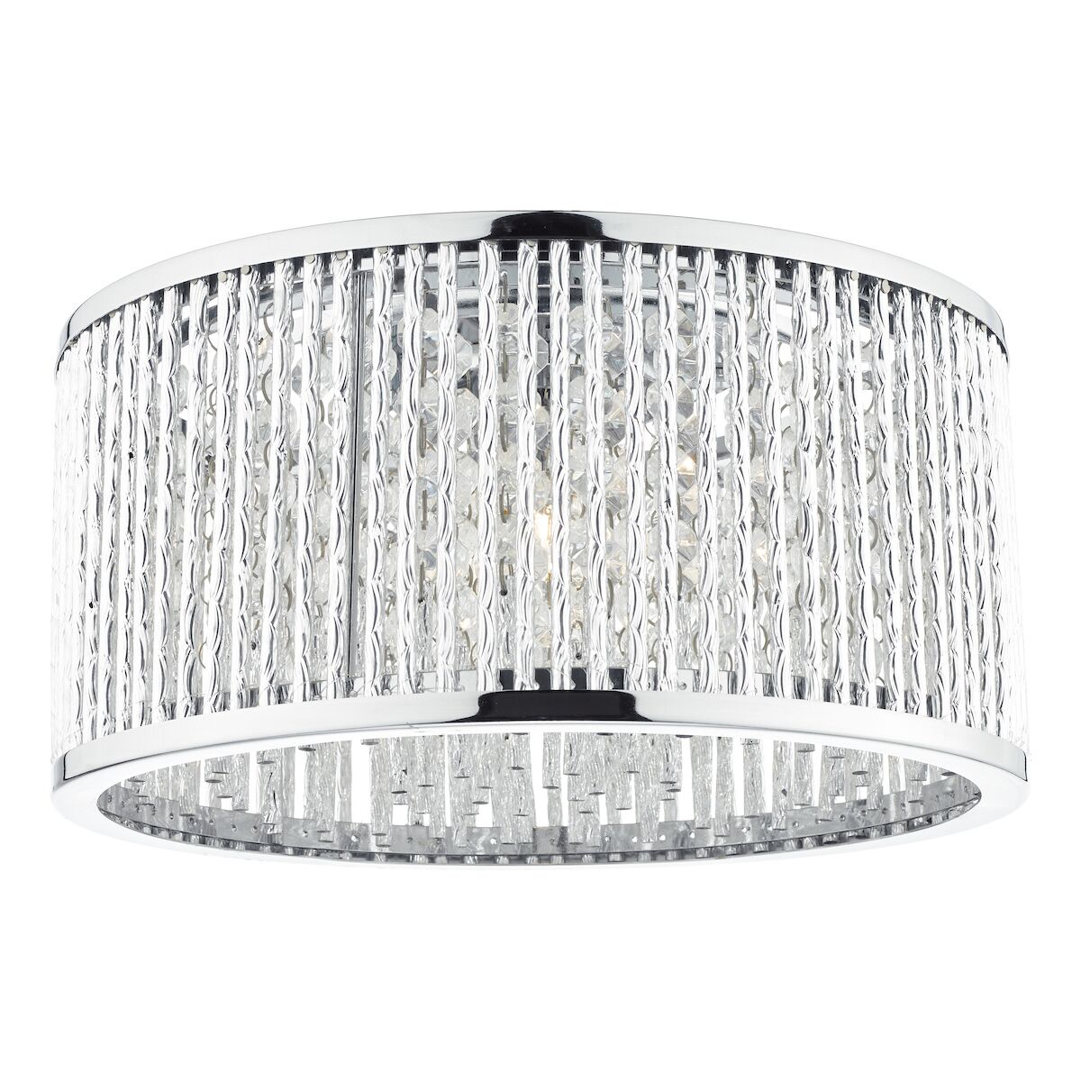 Nantes 3 Light Flush Polished Chrome Alum<br>Polished Chrome