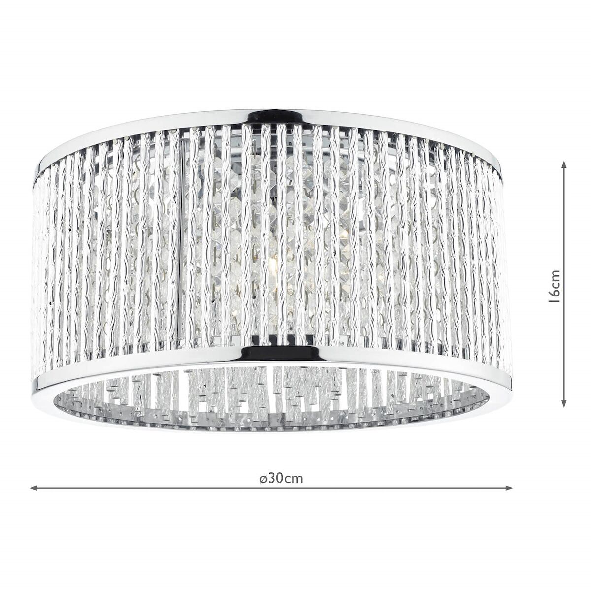 Nantes 3 Light Flush Polished Chrome Alum<br>Polished Chrome - Image 6