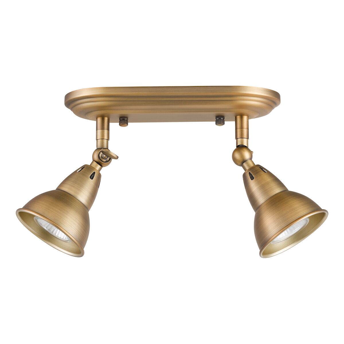 Nathaniel 2 Light Plate Spotlight Aged Brass<br>Aged Brass - Image 2