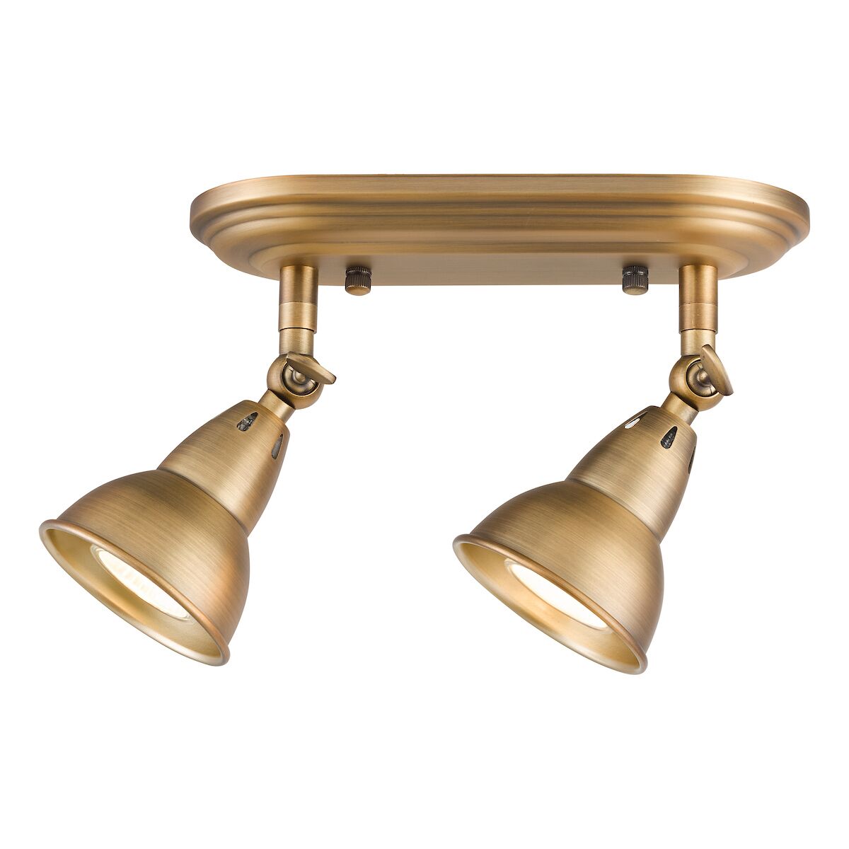 Nathaniel 2 Light Plate Spotlight Aged Brass<br>Aged Brass - Image 4