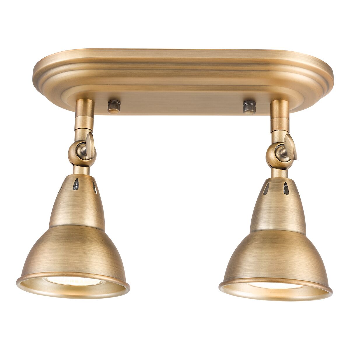 Nathaniel 2 Light Plate Spotlight Aged Brass<br>Aged Brass - Image 5