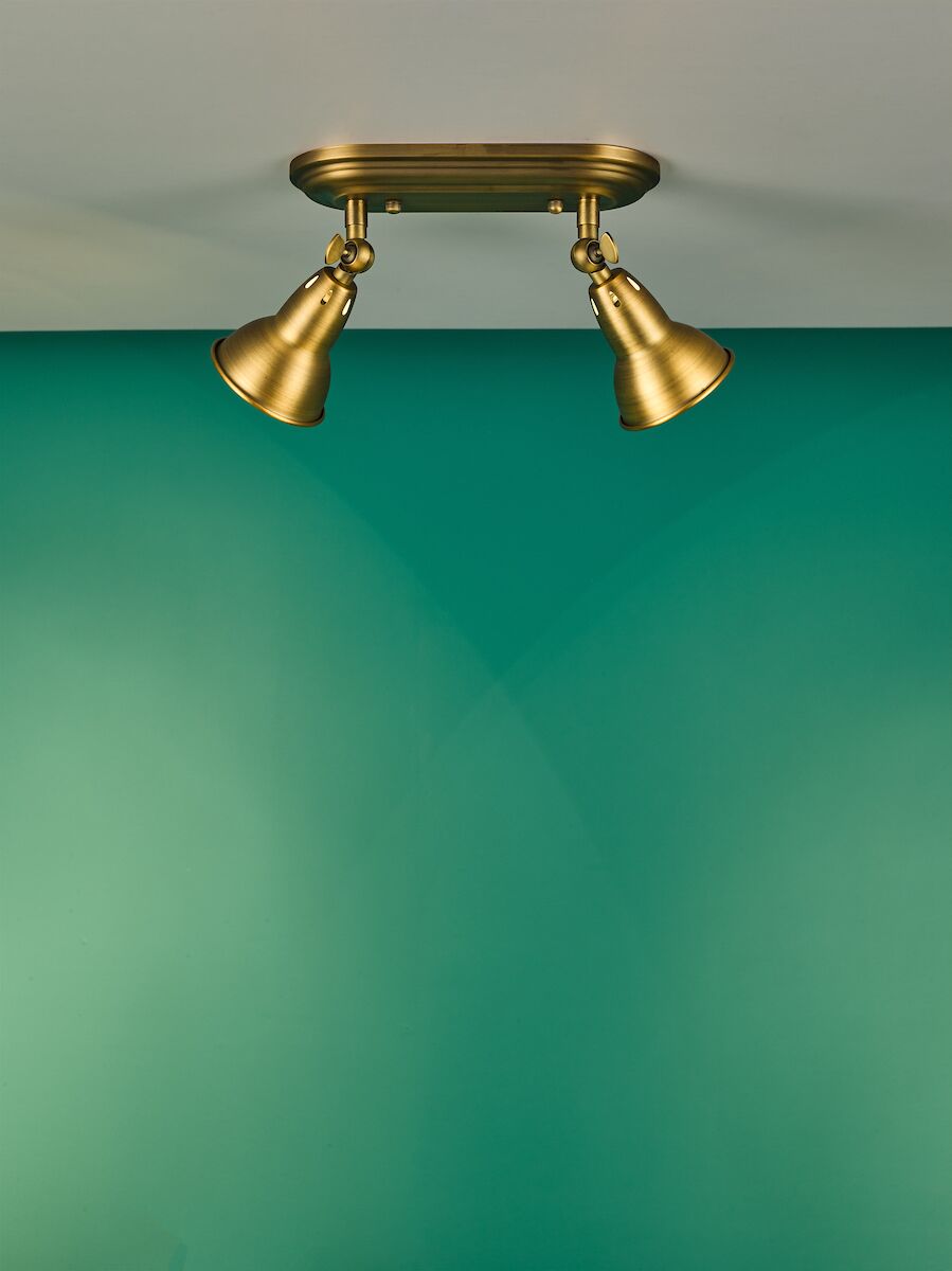 Nathaniel 2 Light Plate Spotlight Aged Brass<br>Aged Brass - Image 7