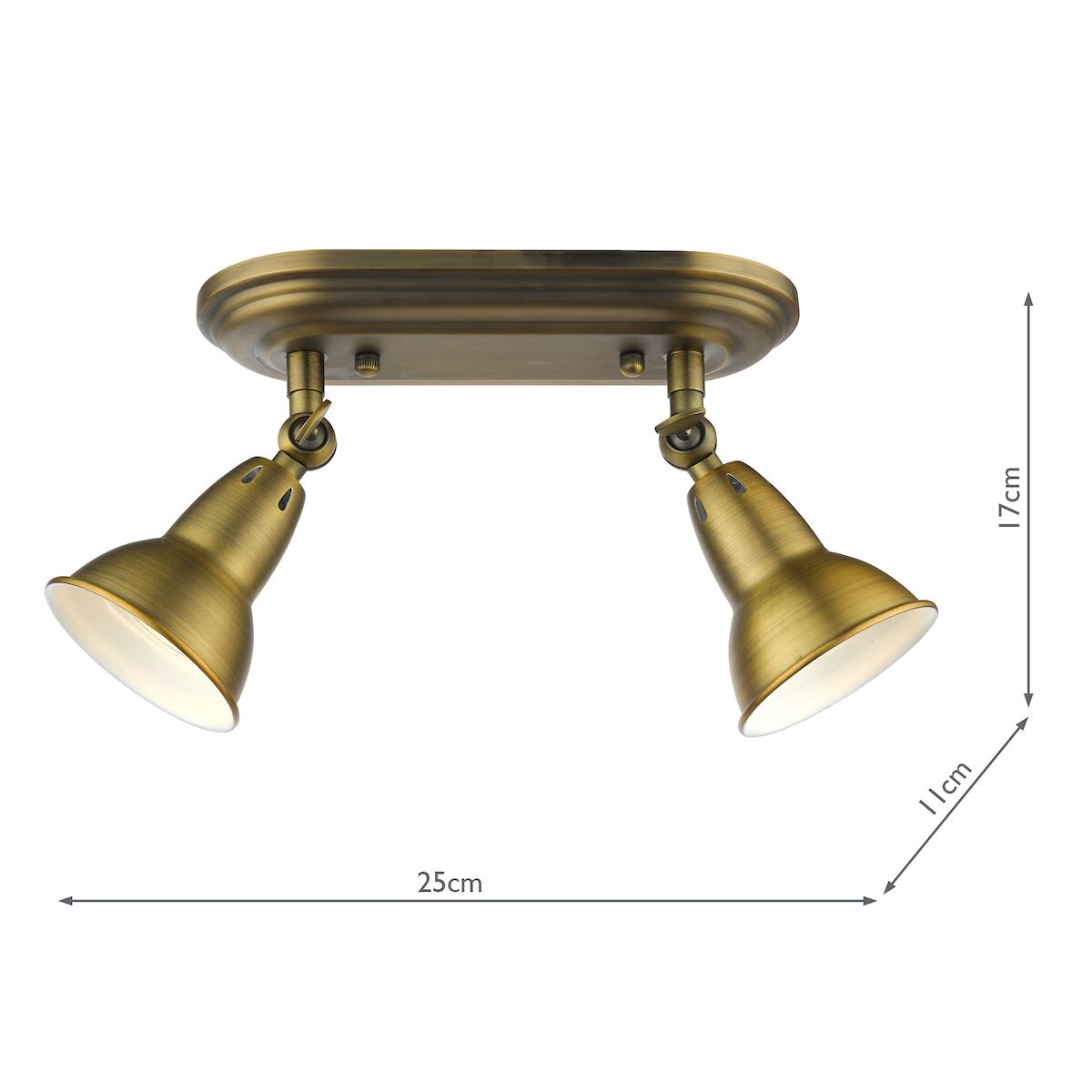 Nathaniel 2 Light Plate Spotlight Aged Brass<br>Aged Brass - Image 9