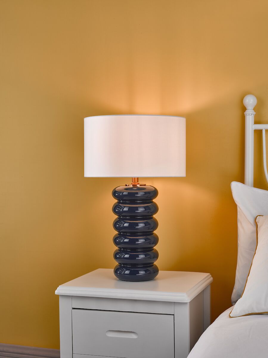 Niamh Table Lamp Blue Glass Base Only<br>Blue Glass