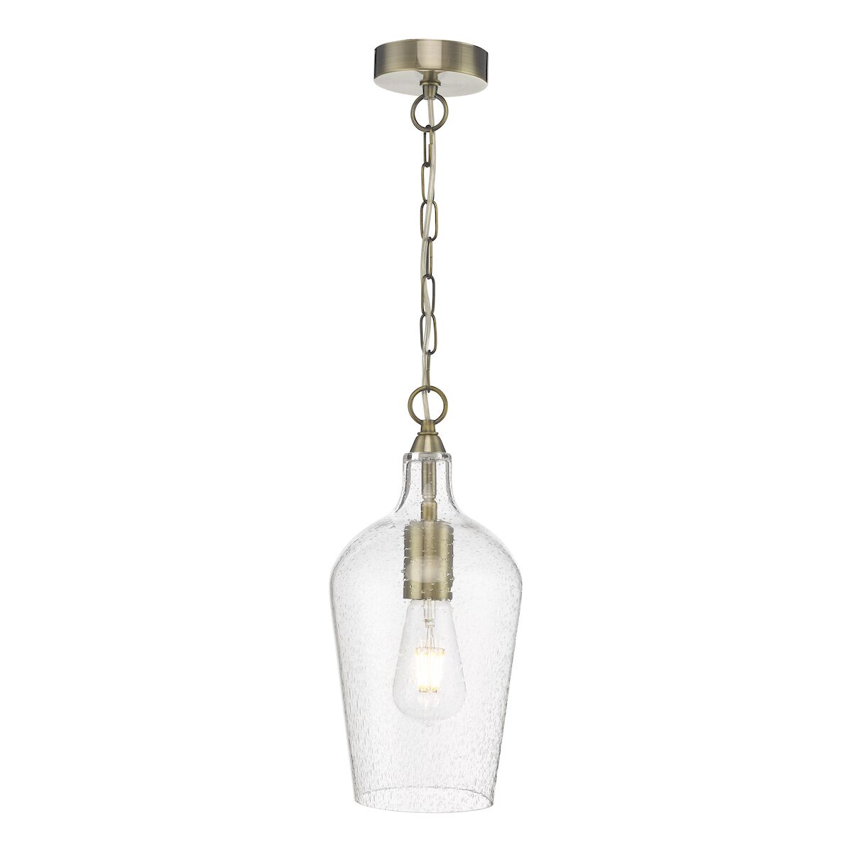 Nida Pendant Antique Brass Glass<br>Glass