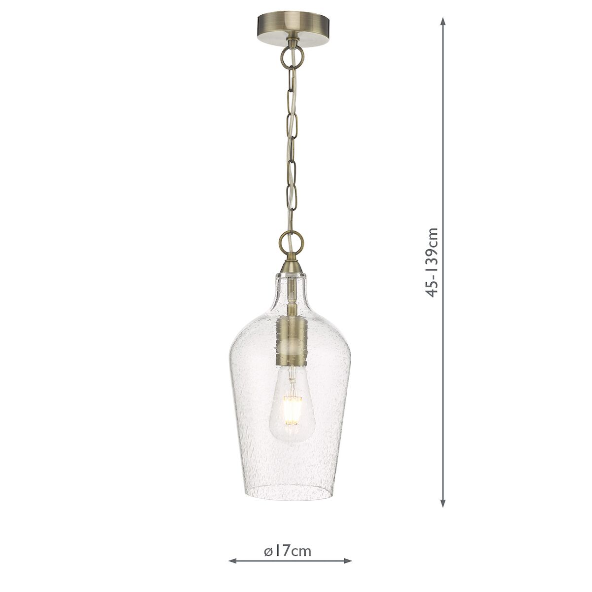 Nida Pendant Antique Brass Glass<br>Glass - Image 5