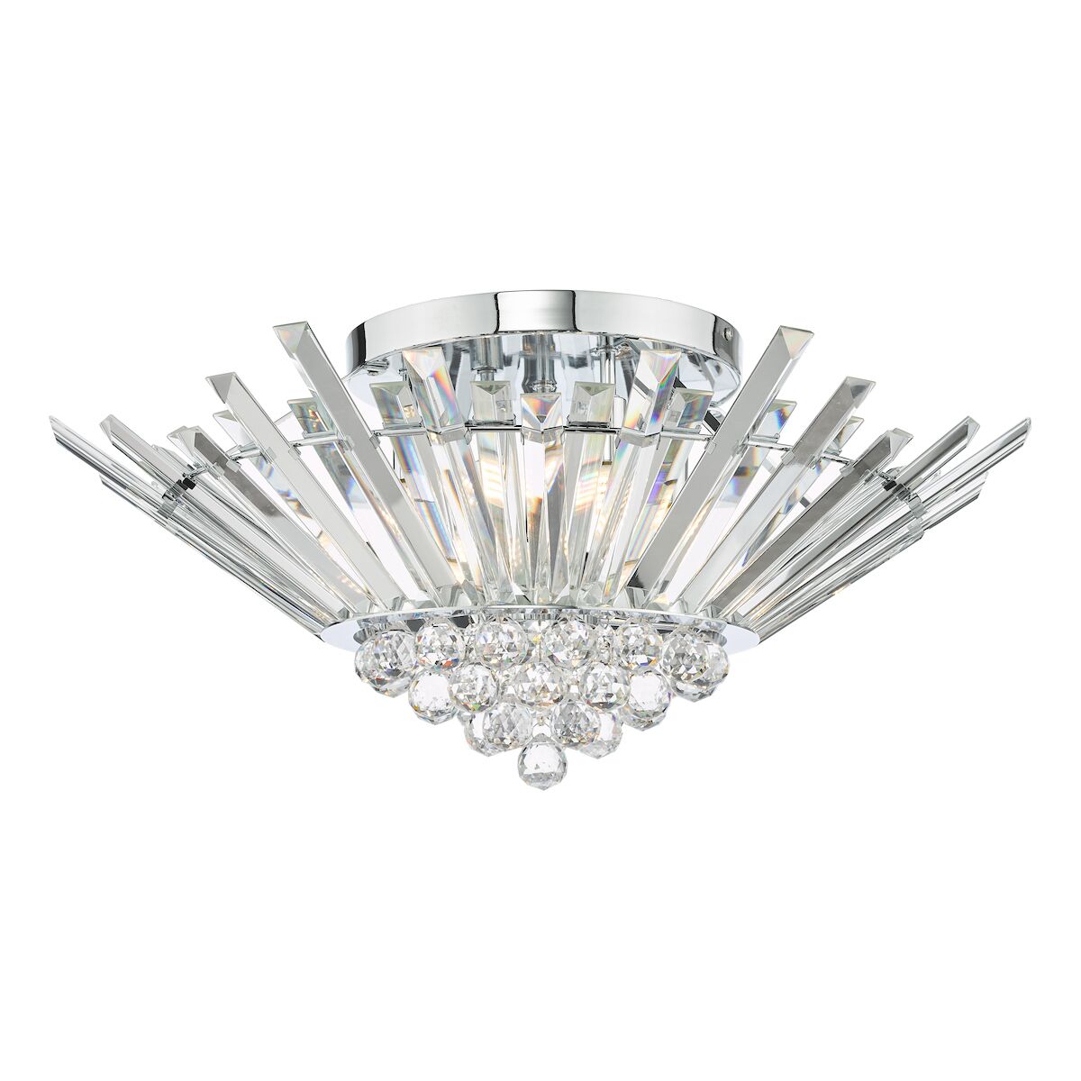 Nimbus 5 Light Flush Polished Chrome Crystal<br>Crystal