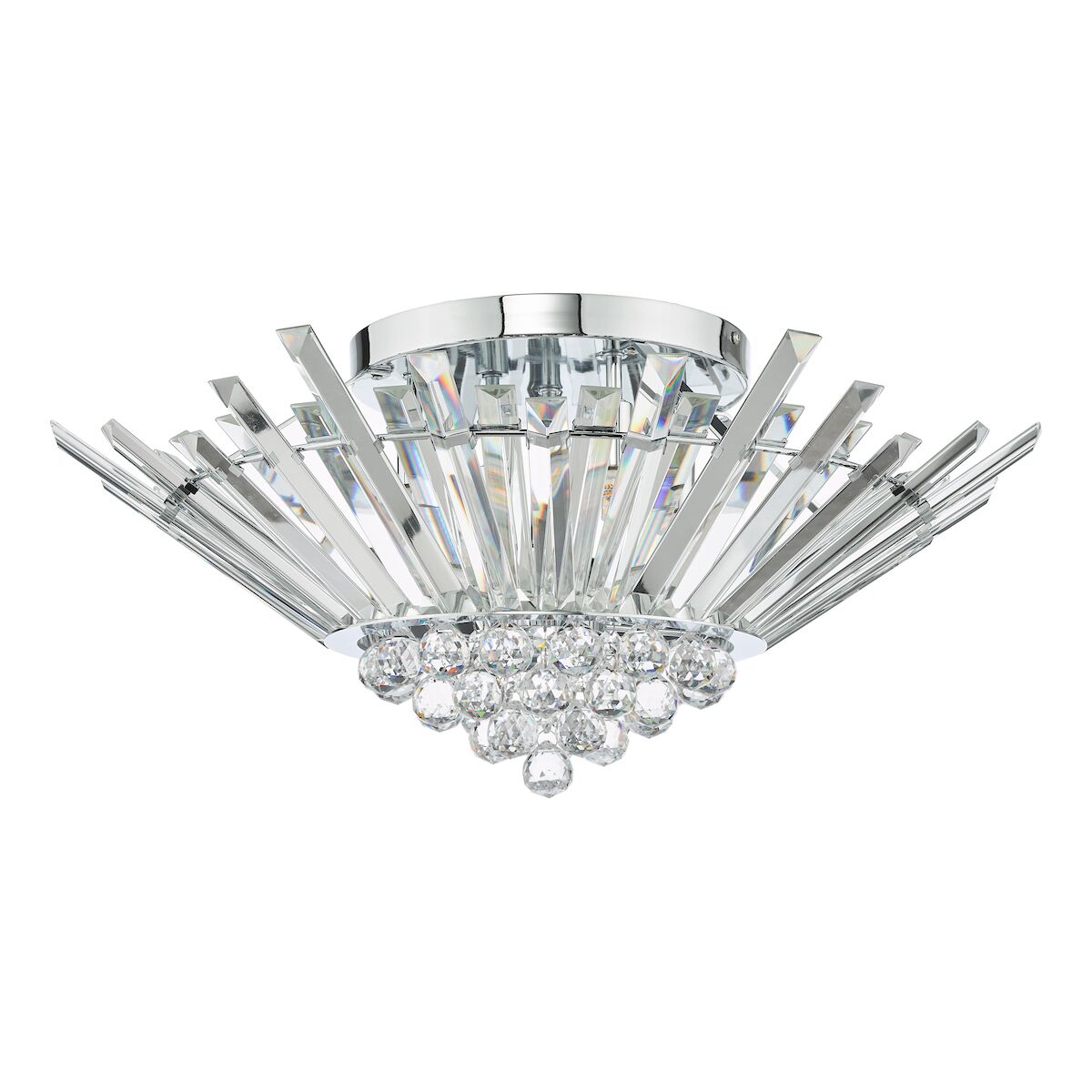 Nimbus 5 Light Flush Polished Chrome Crystal<br>Crystal - Image 2