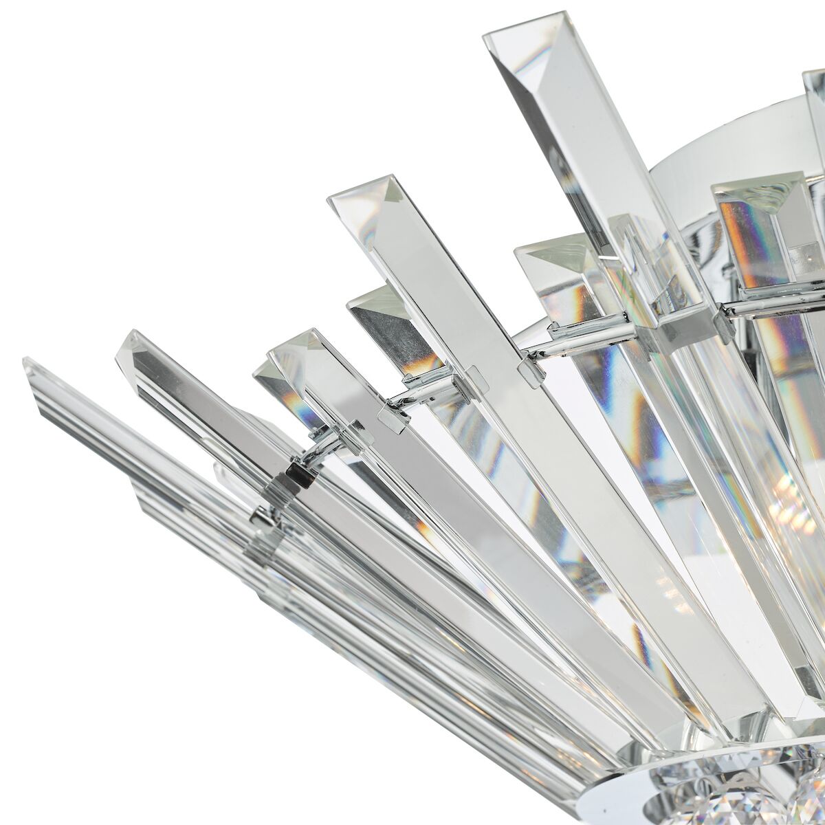 Nimbus 5 Light Flush Polished Chrome Crystal<br>Crystal - Image 3