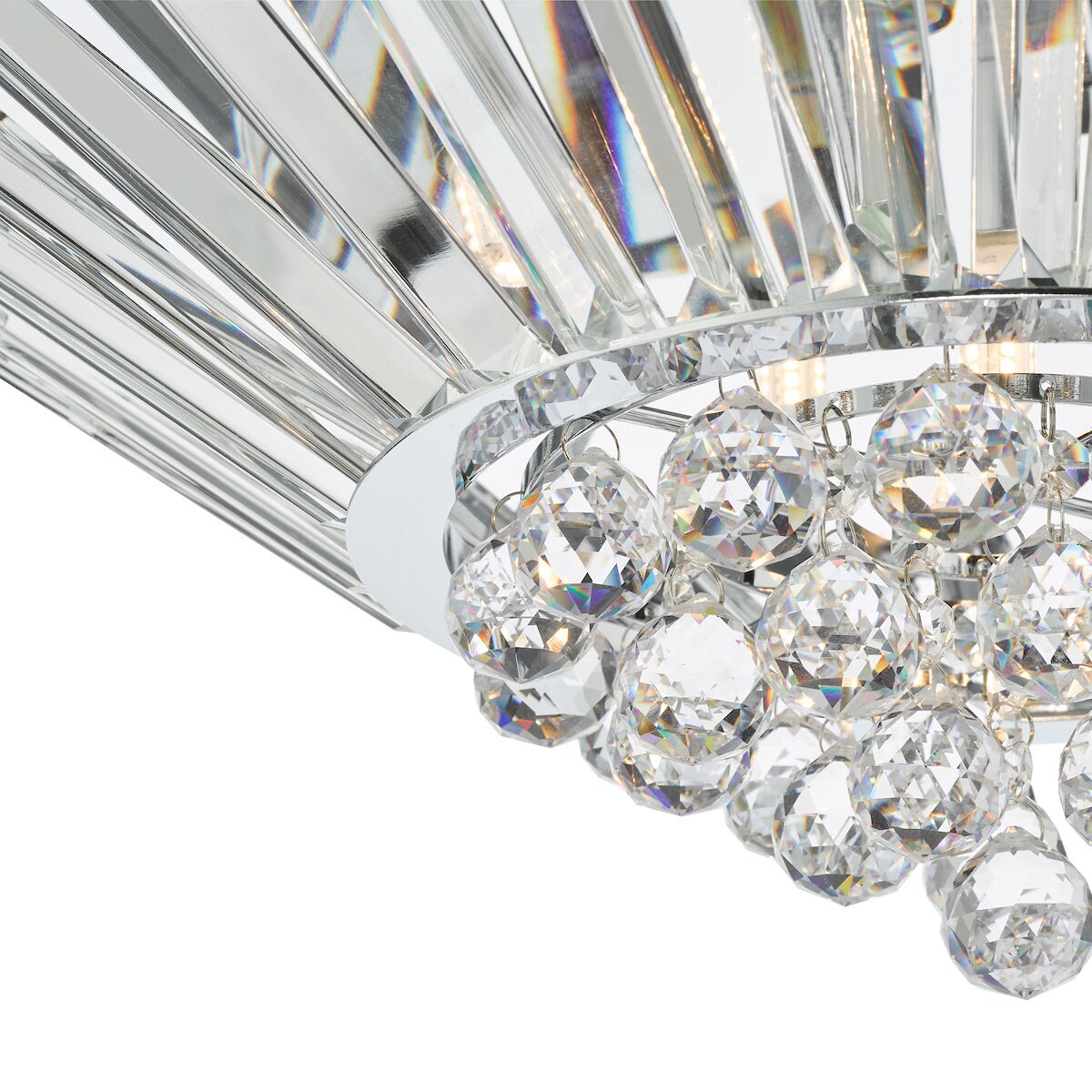 Nimbus 5 Light Flush Polished Chrome Crystal<br>Crystal - Image 4