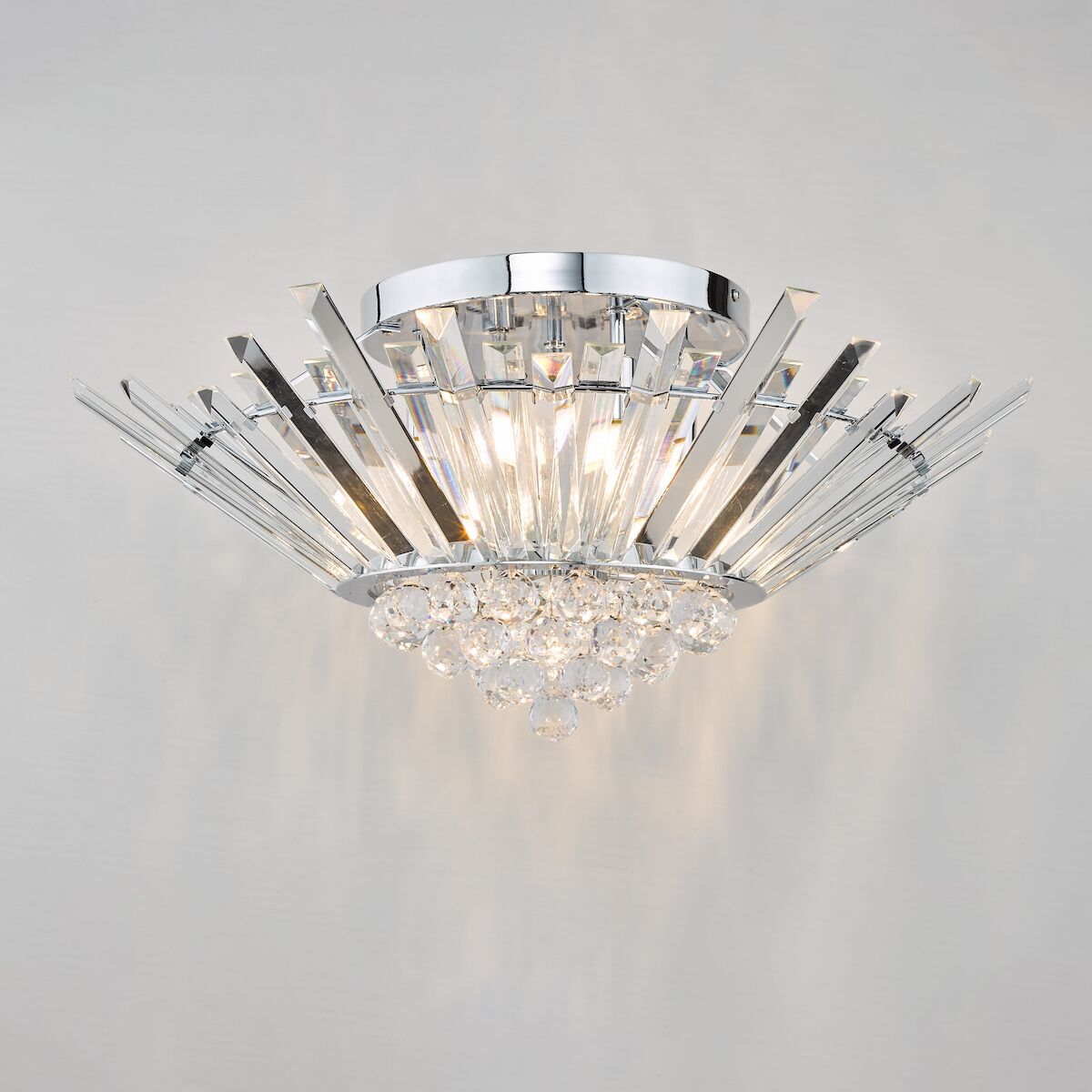 Nimbus 5 Light Flush Polished Chrome Crystal<br>Crystal - Image 5