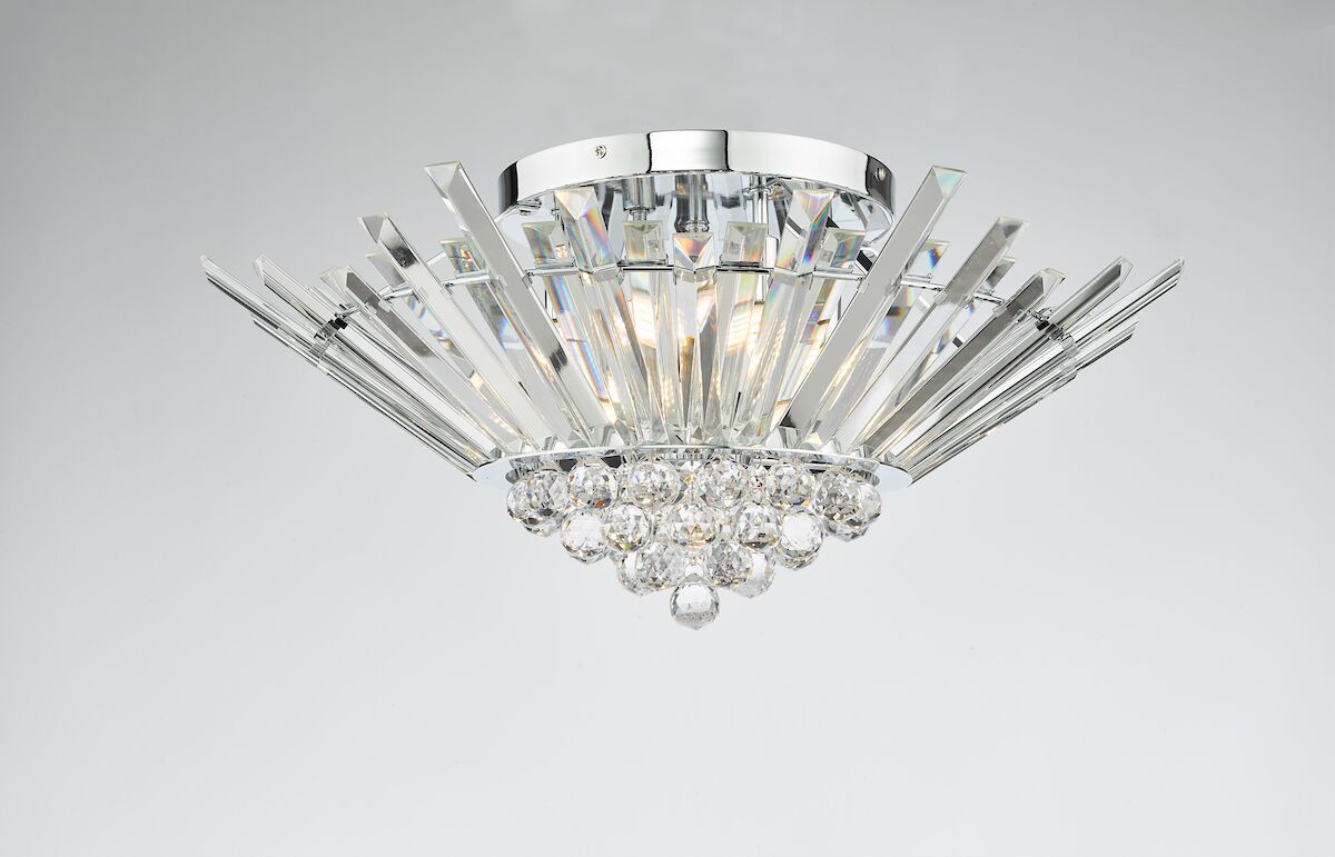 Nimbus 5 Light Flush Polished Chrome Crystal<br>Crystal - Image 6