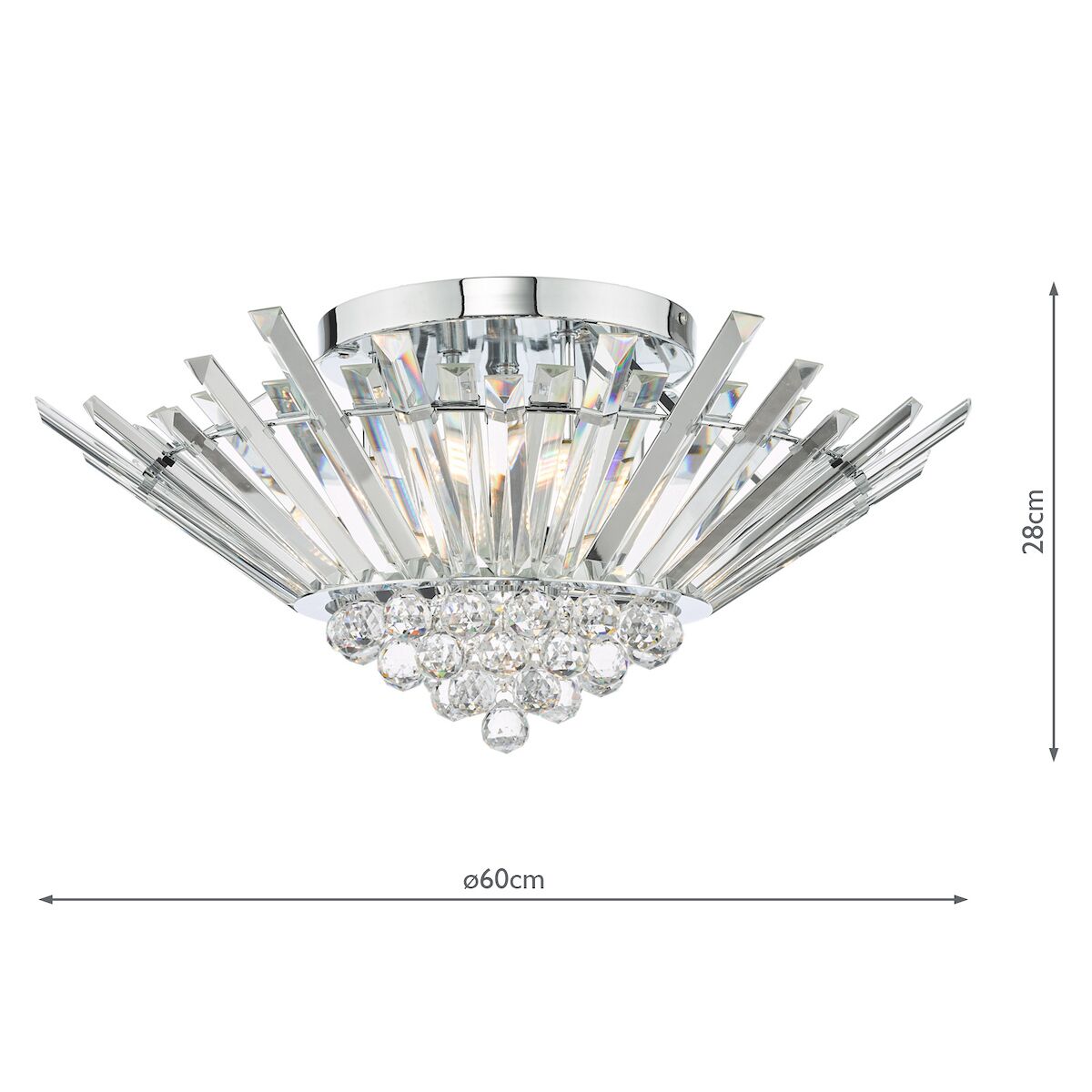 Nimbus 5 Light Flush Polished Chrome Crystal<br>Crystal - Image 9