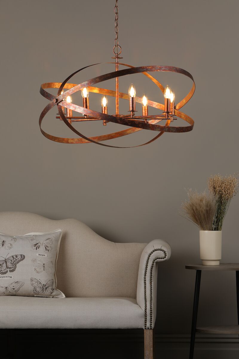 Nitya 8 Light Pendant Mottled Copper<br>Mottled Copper - Image 8