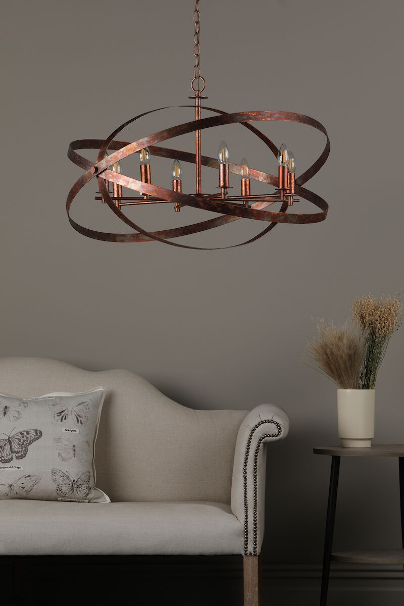 Nitya 8 Light Pendant Mottled Copper<br>Mottled Copper - Image 9