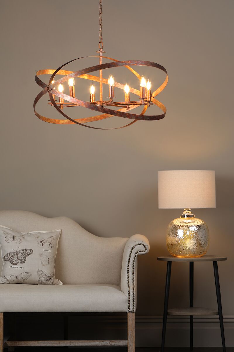 Nitya 8 Light Pendant Mottled Copper<br>Mottled Copper - Image 10