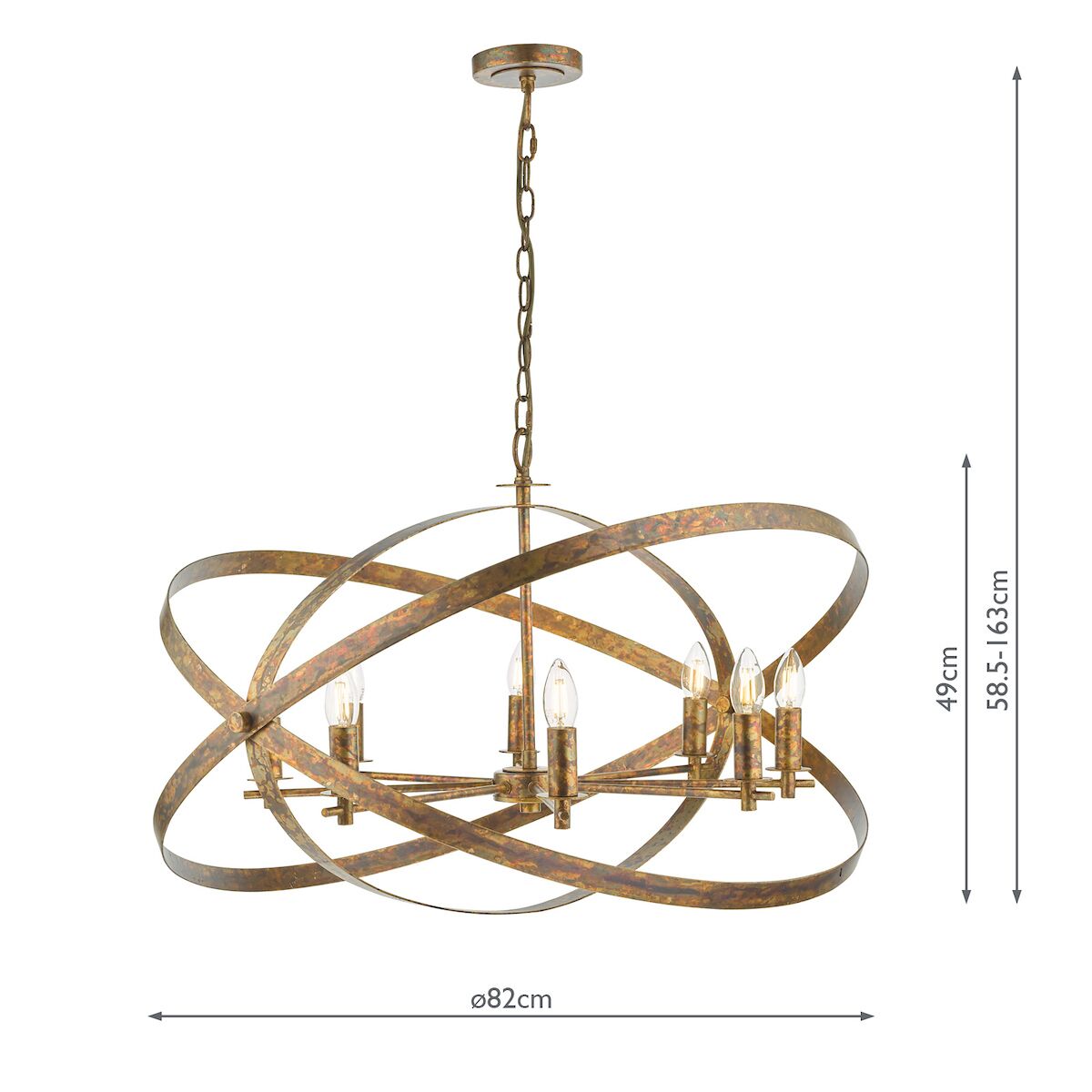 Nitya 8 Light Pendant Mottled Copper<br>Mottled Copper - Image 13