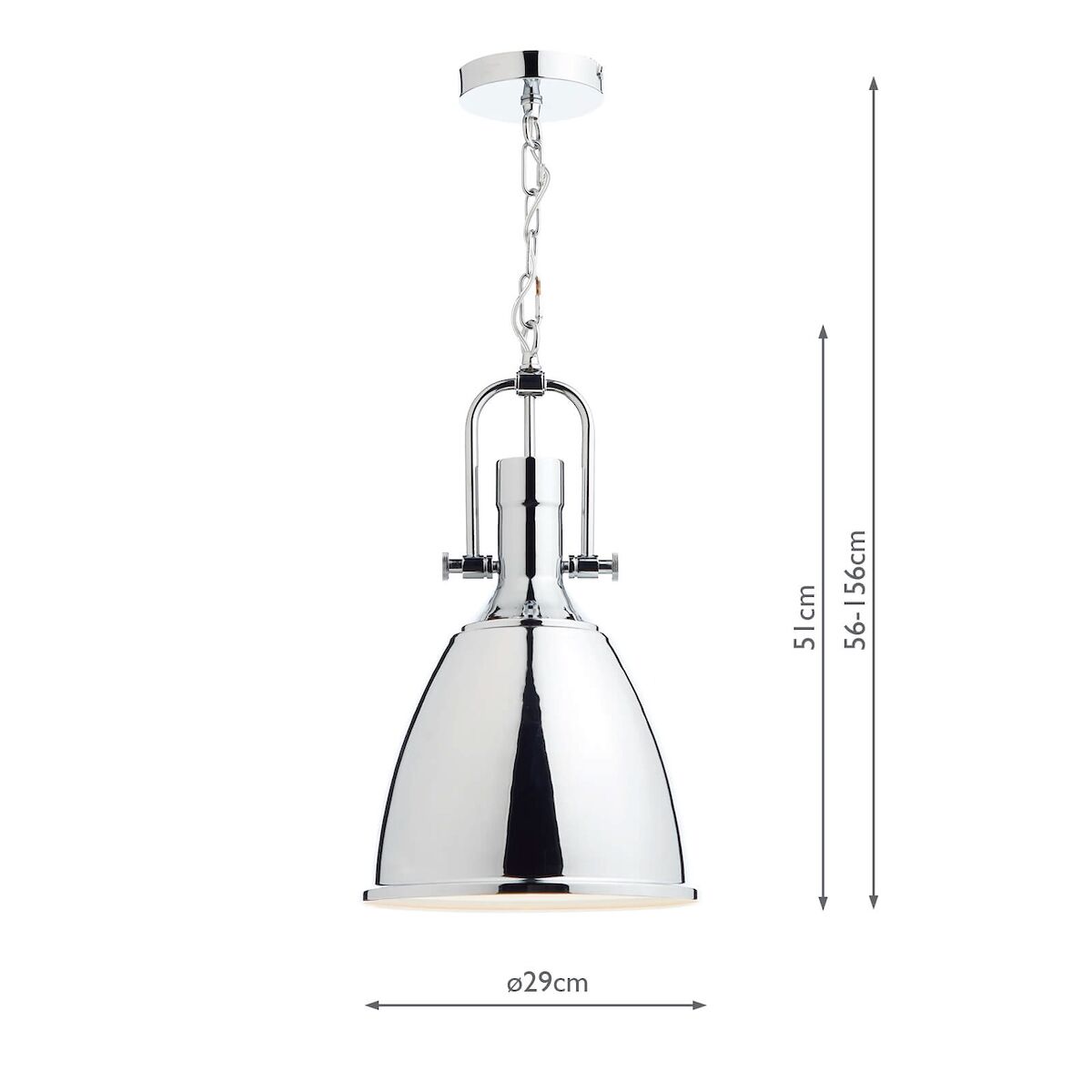 Nolan 1 Light Pendant Polished Chrome<br>Polished Chrome - Image 5