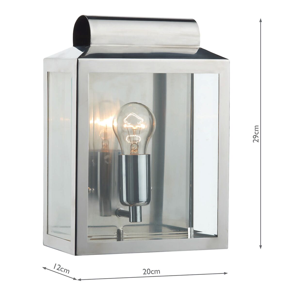 Notary Outdoor Wall Light Stainless Steel IP44<br>Polished Stainless Steel - Image 5