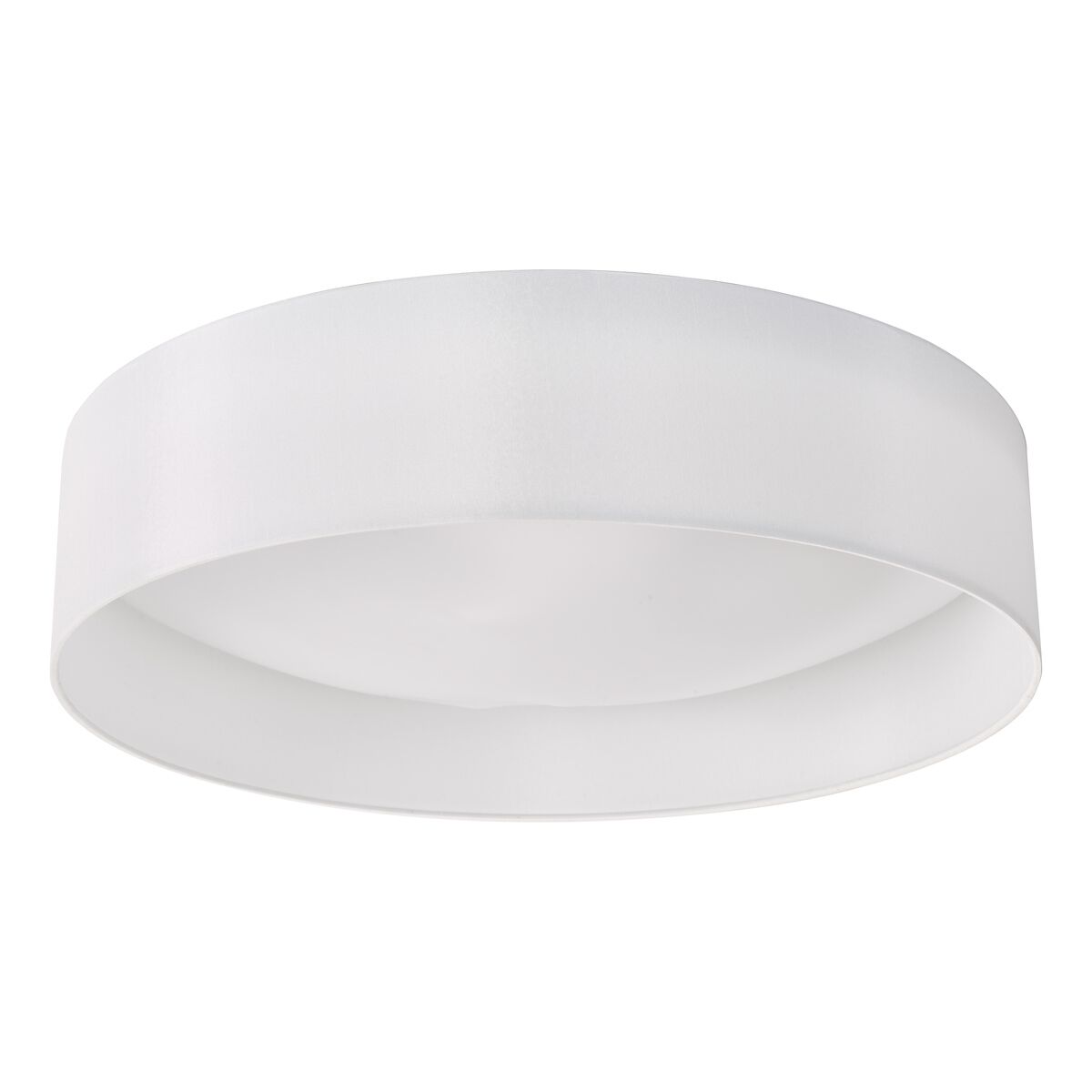 Nysa 3 Light Flush White Faux Silk 60cm<br>White - Image 2
