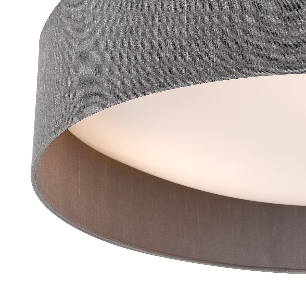 Nysa 3 Light Flush Grey Faux Silk 60cm<br>Grey - Image 3