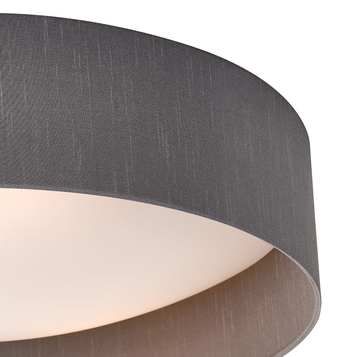 Nysa 3 Light Flush Grey Faux Silk 60cm<br>Grey - Image 4