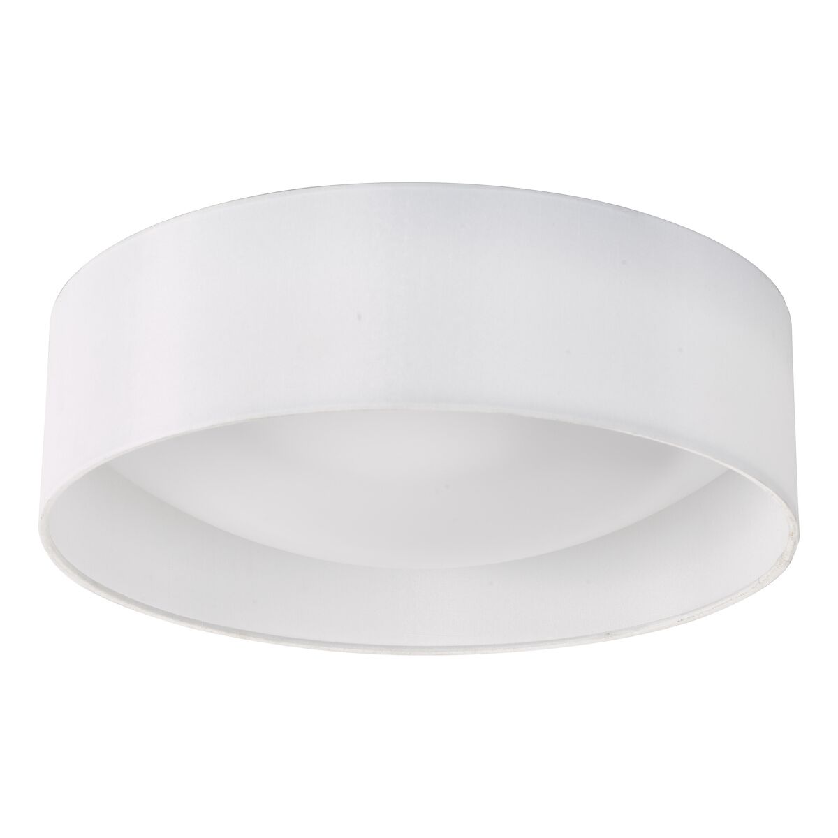 Nysa 2 Light Flush White Faux Silk 40cm<br>White - Image 2