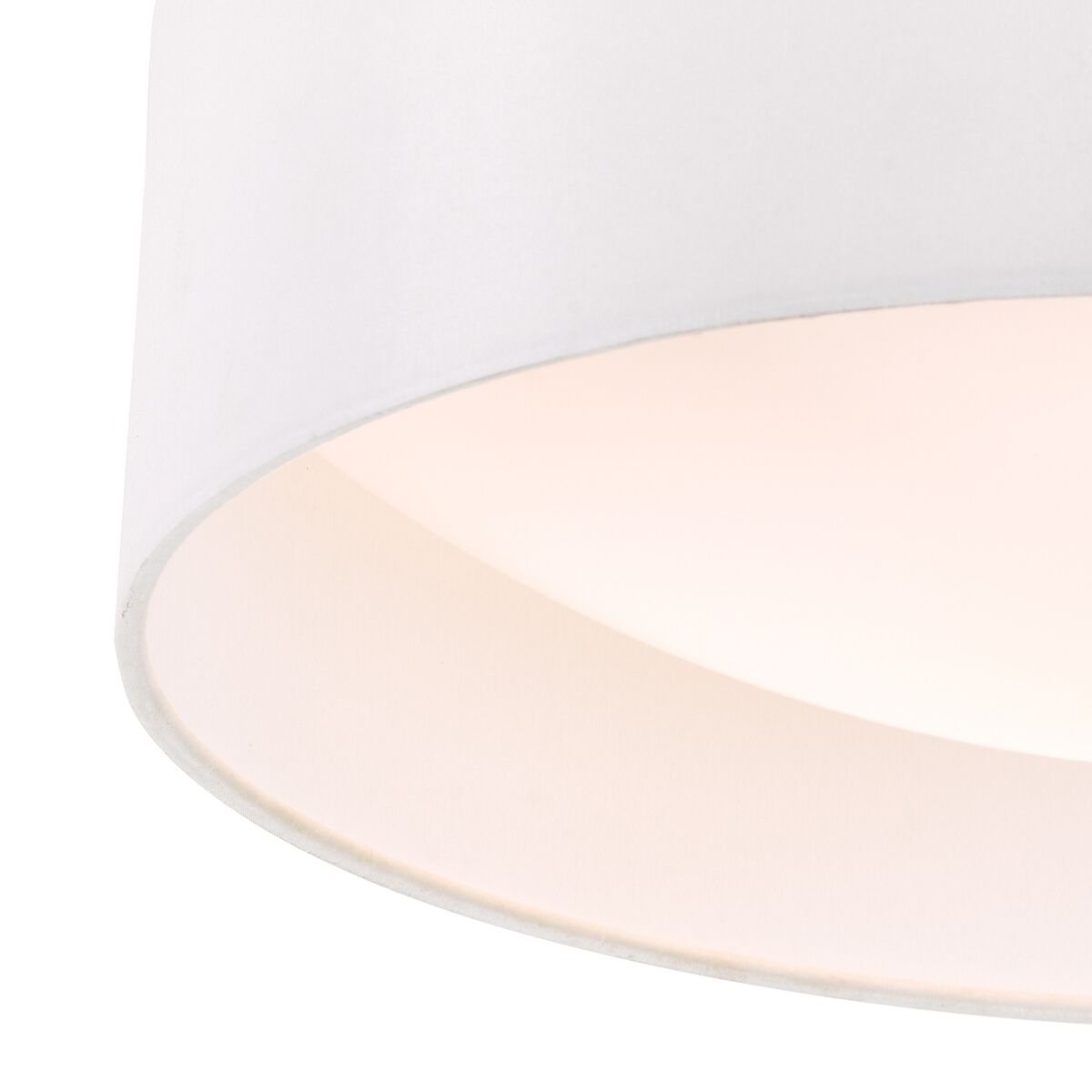 Nysa 2 Light Flush White Faux Silk 40cm<br>White - Image 3