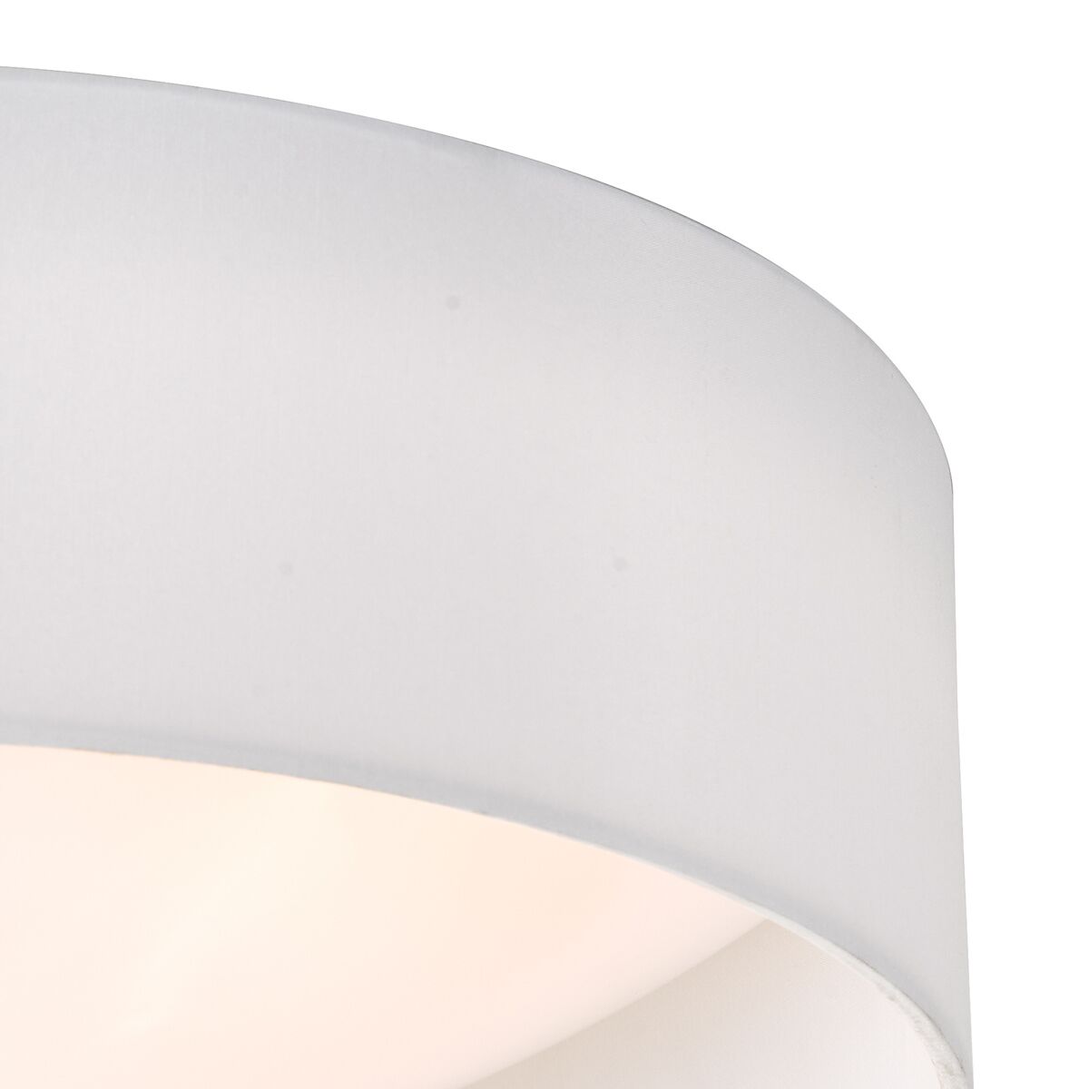Nysa 2 Light Flush White Faux Silk 40cm<br>White - Image 4