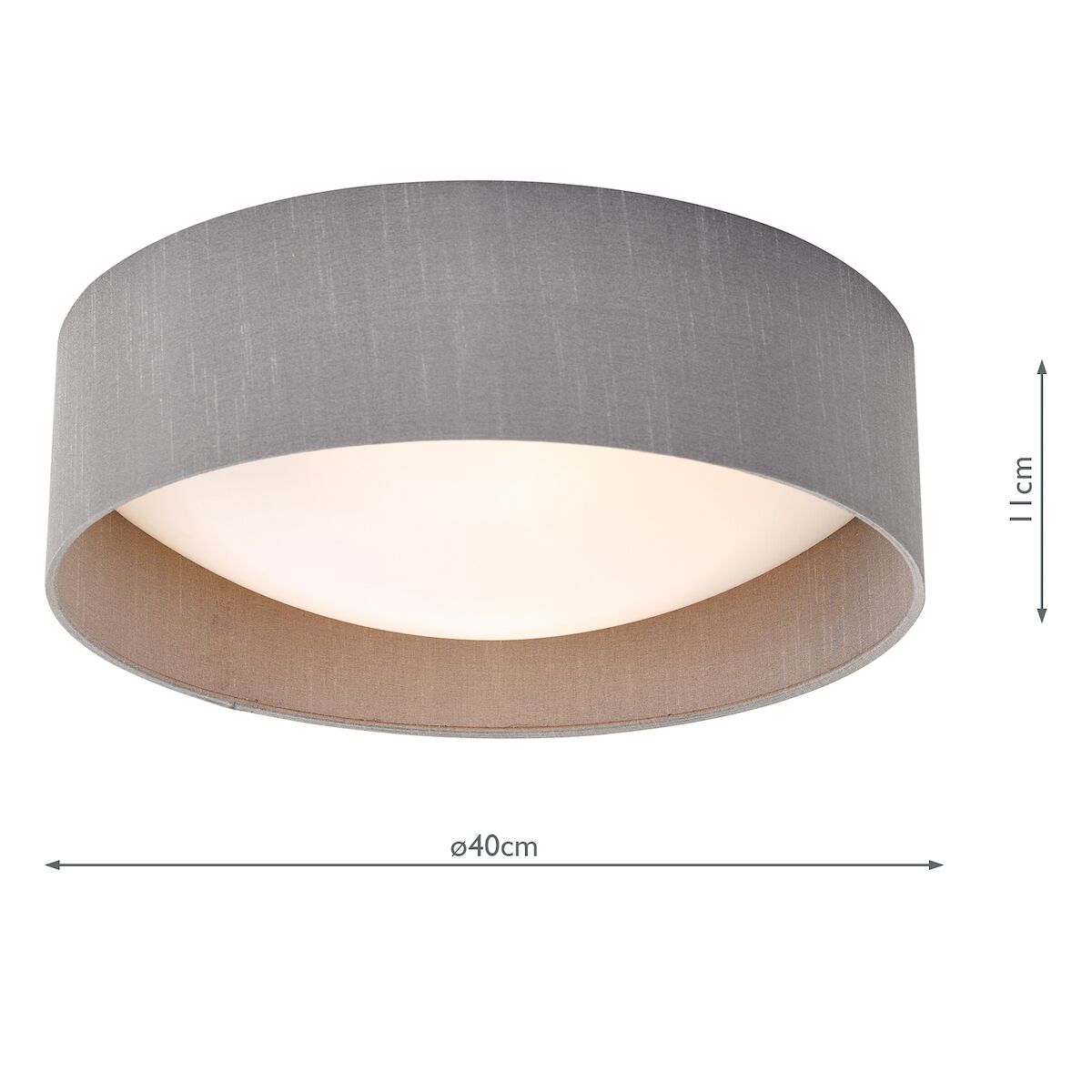 Nysa 2 Light Flush Grey Faux Silk 40cm<br>Grey - Image 5