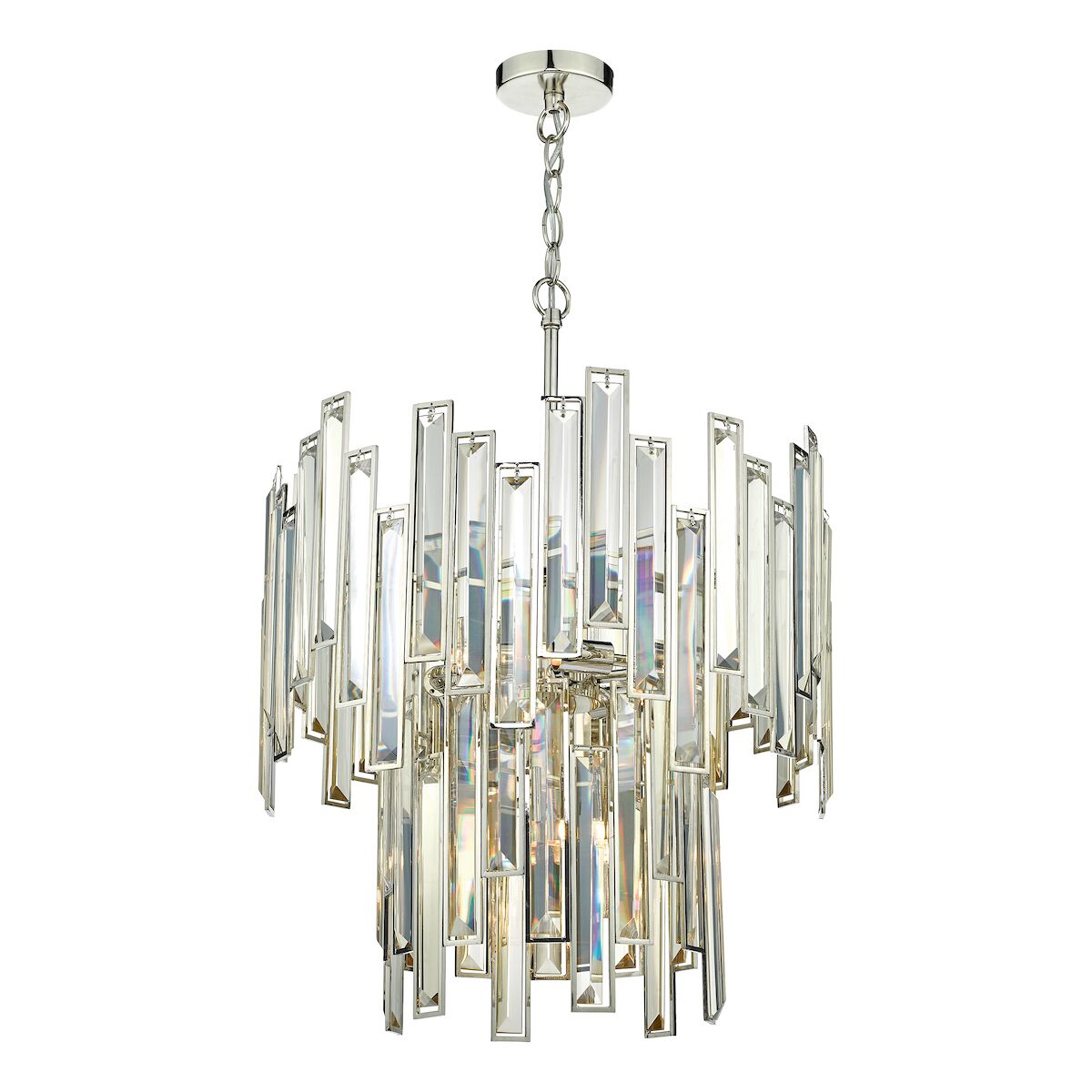 Odile 6 Light Pendant Champagne Crystal Polished Nickel Frame<br>Champagne Crystal - Image 2