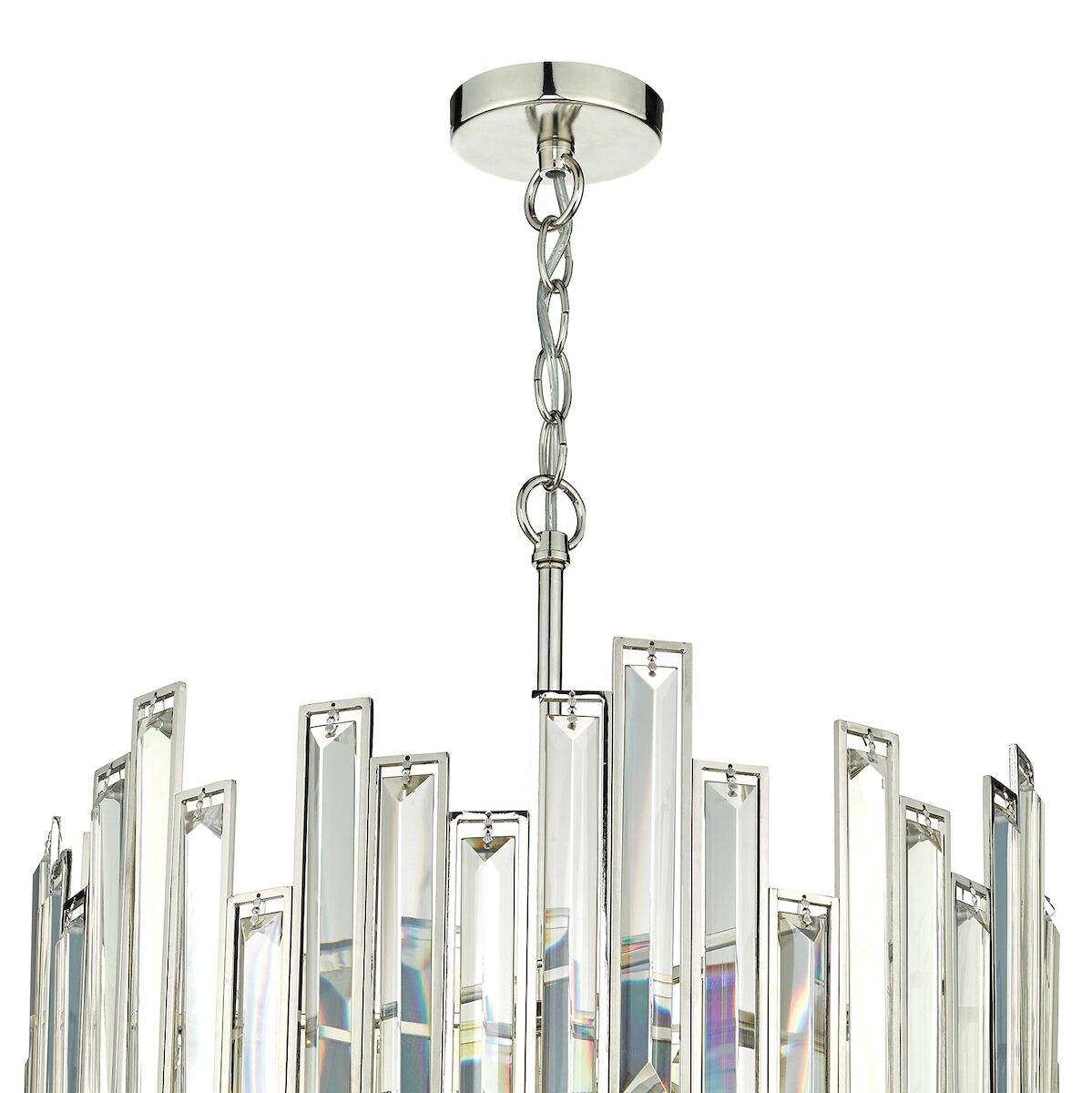 Odile 6 Light Pendant Champagne Crystal Polished Nickel Frame<br>Champagne Crystal - Image 3