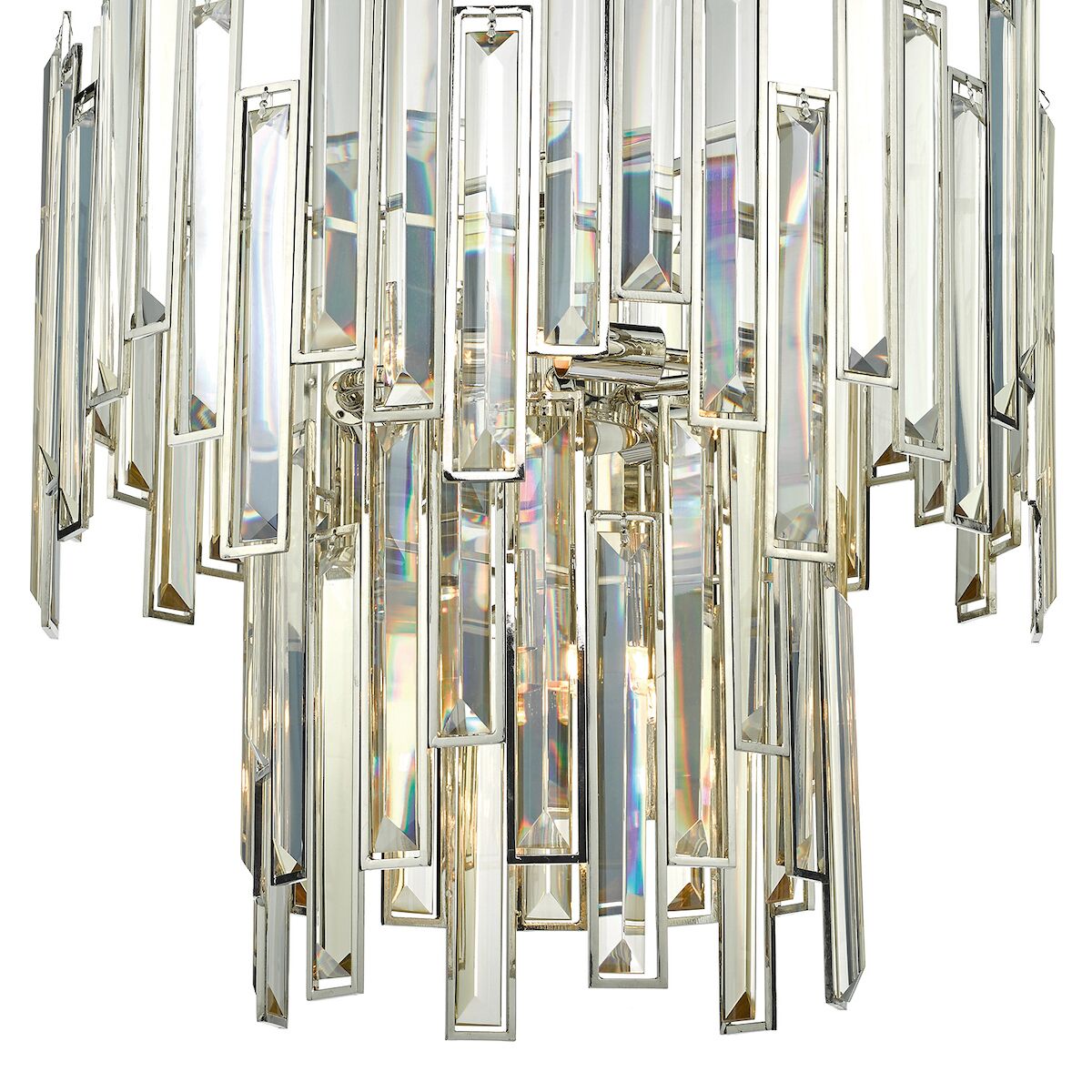 Odile 6 Light Pendant Champagne Crystal Polished Nickel Frame<br>Champagne Crystal - Image 5