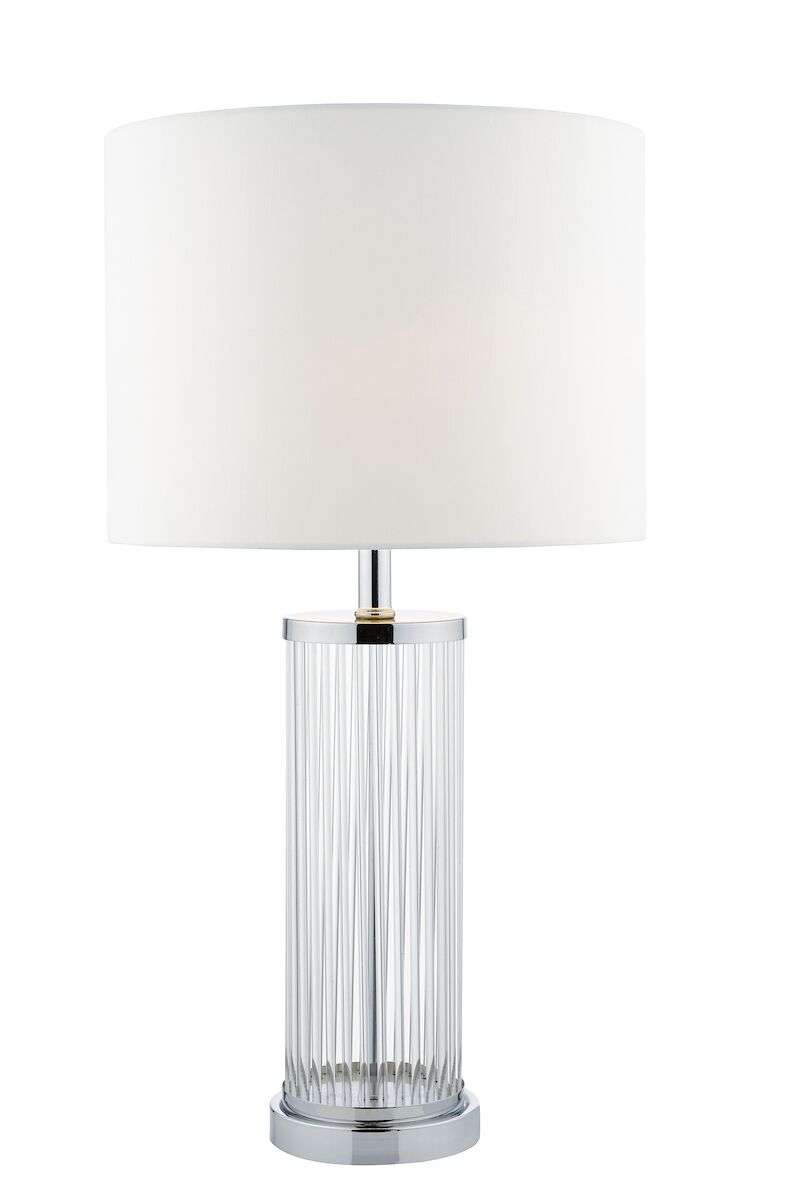 Olalla Table Lamp Polished Chrome Clear Glass With Shade <br>Polished Chrome