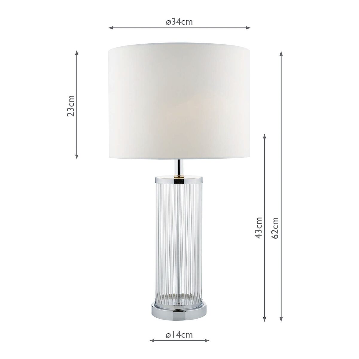 Olalla Table Lamp Polished Chrome Clear Glass With Shade <br>Polished Chrome - Image 4