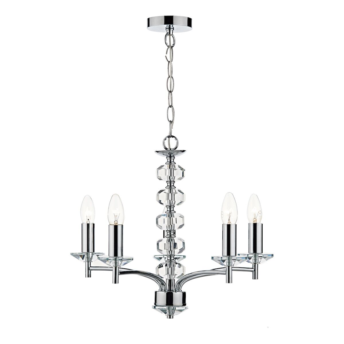 Oleana 5 Light Pendant Polished Chrome Crystal<br>Polished Chrome