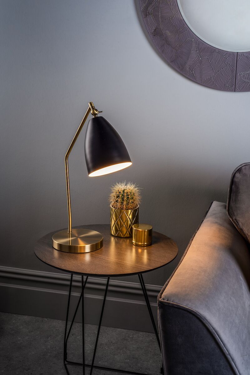 Olly Task Table Lamp Antique Brass Black<br>Antique Brass - Image 4