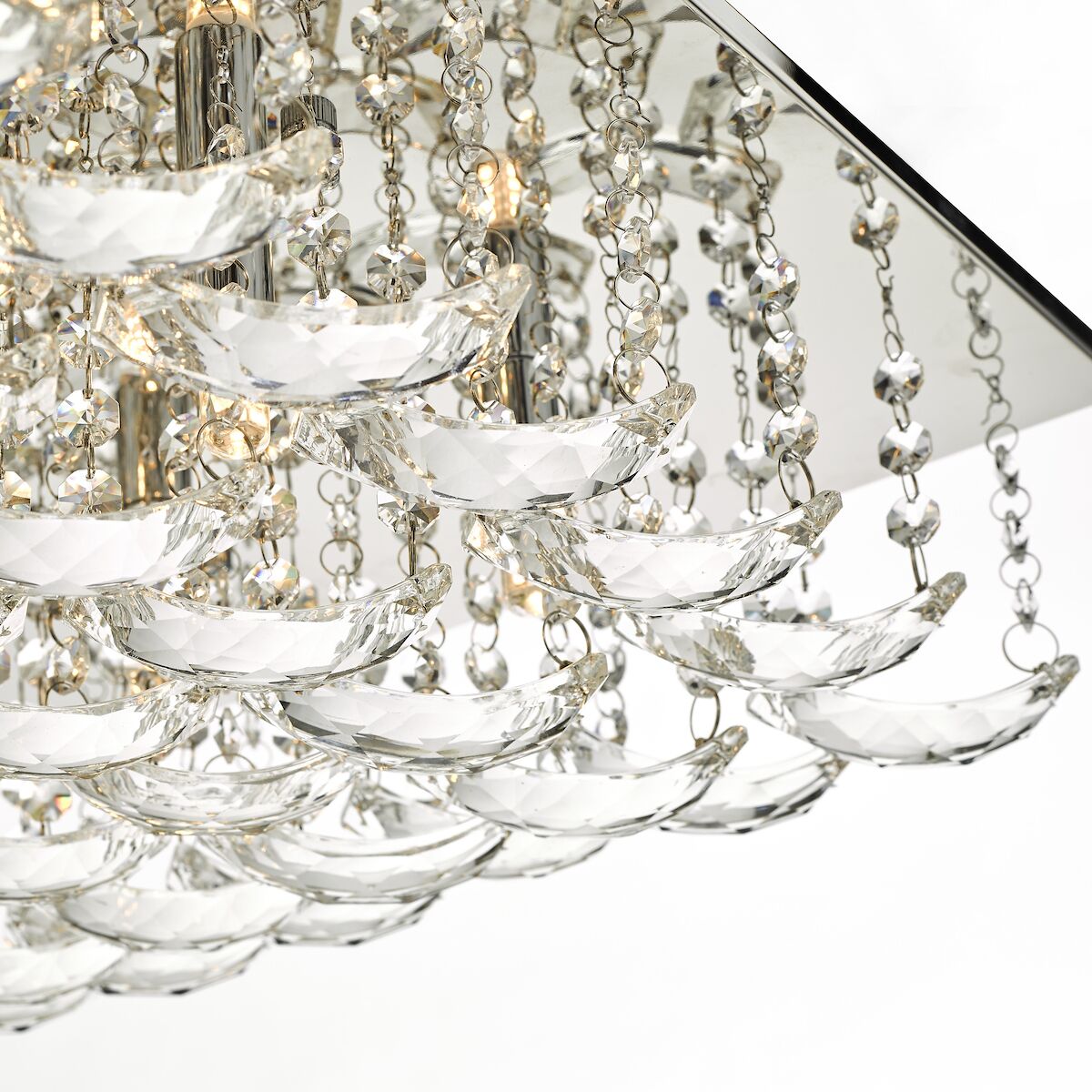 Orella 9 Light Flush Polished Chrome & Crystal<br>Polished Chrome - Image 3