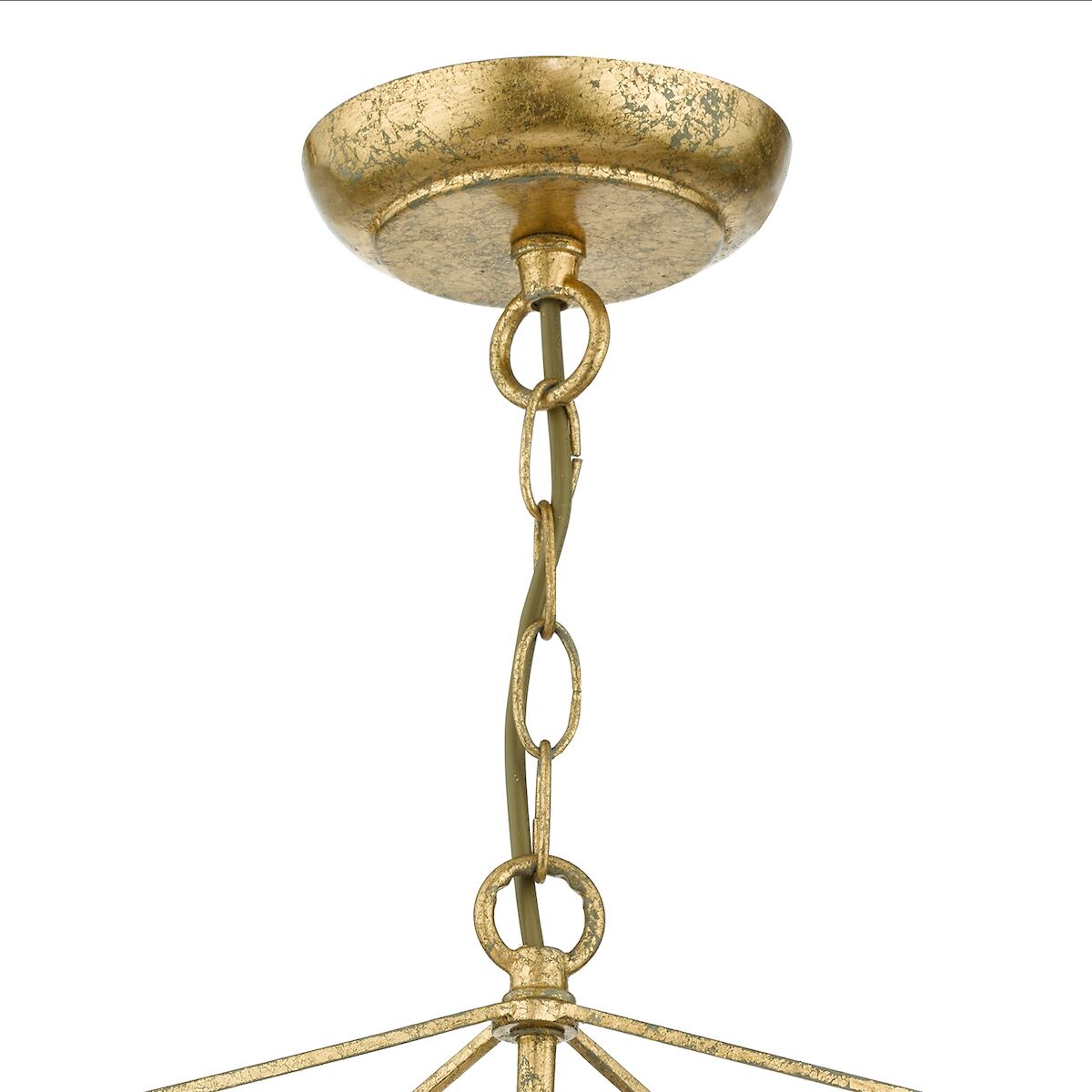 Orsini 1 Light Pendant Antique Gold Opal Glass Shade<br>Gold Leaf - Image 4