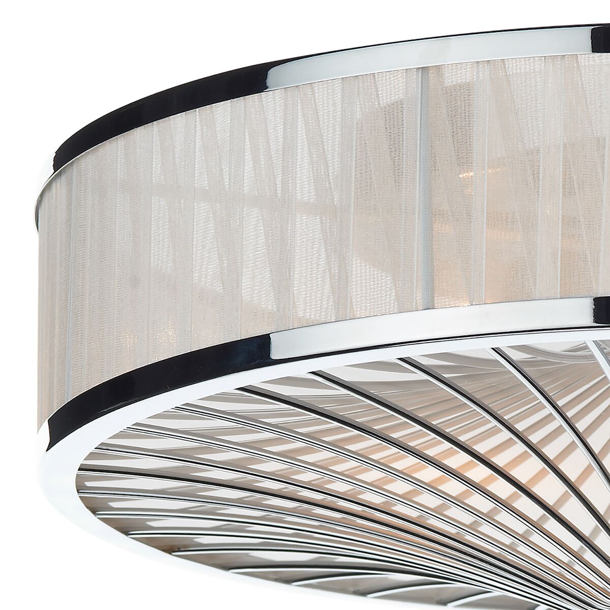 Oslo 3 Light Flush Polished Chrome/ White<br>Polished Chrome - Image 2